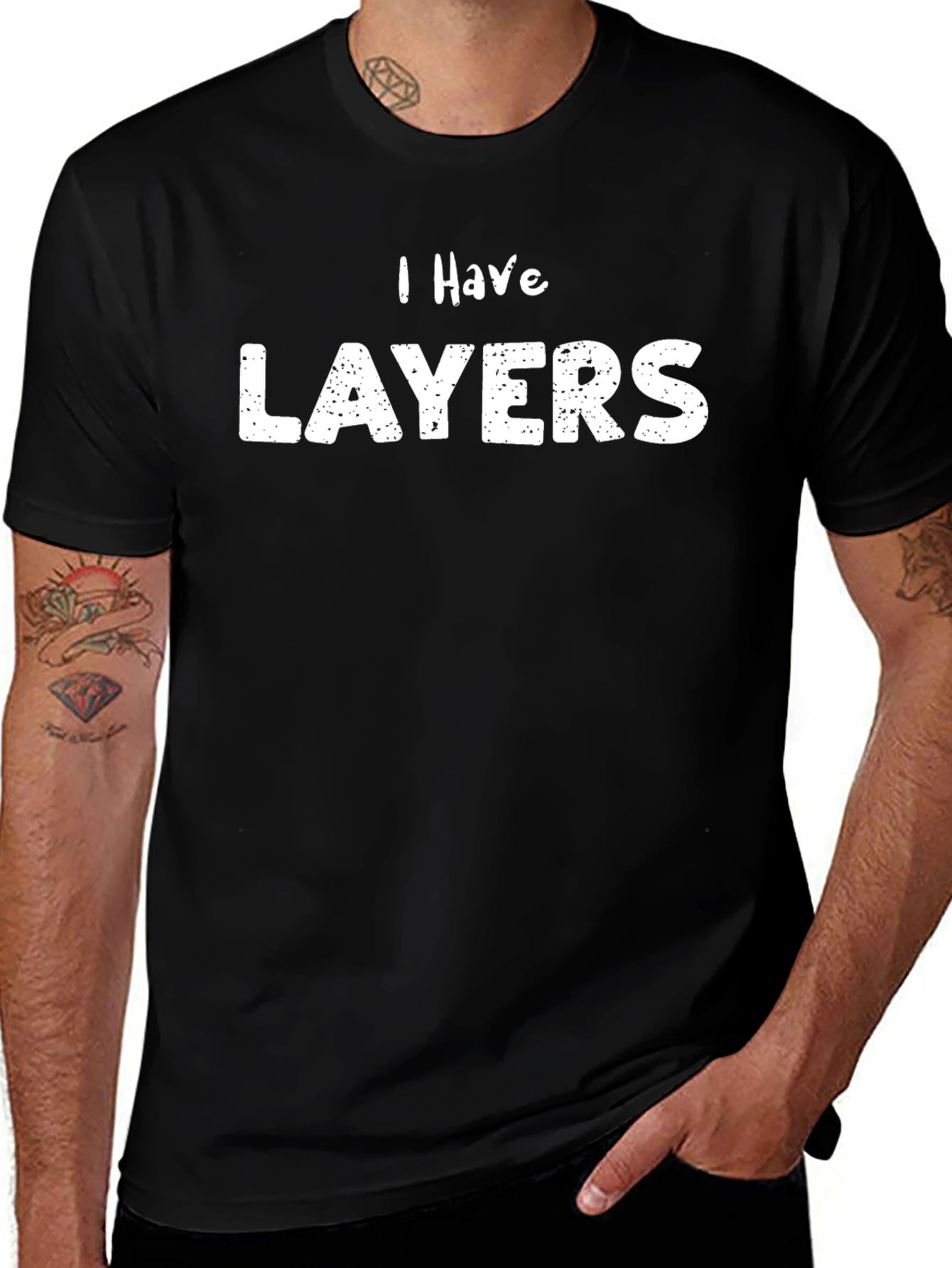 I Have Layers Black Graphic T-Shirt