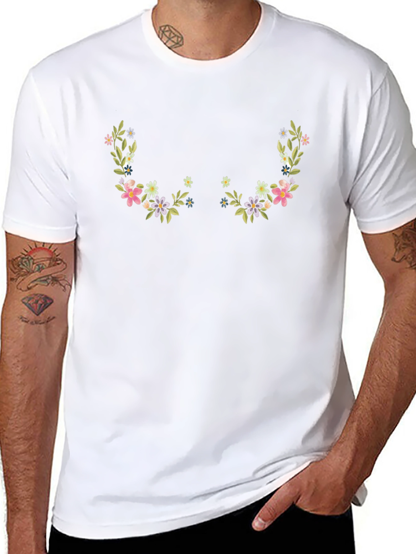 Floral Bra T-Shirt - Whimsical Design