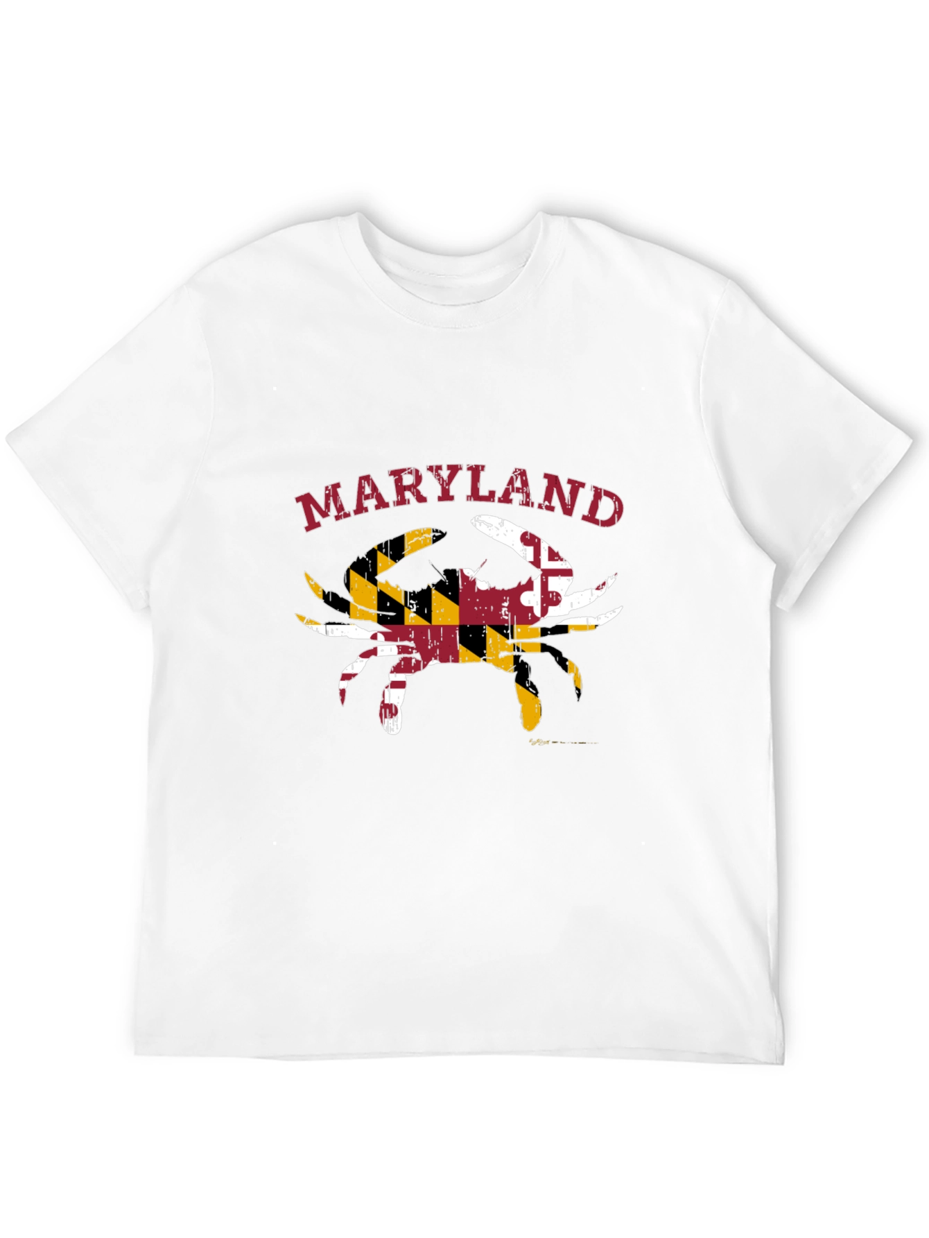 Maryland Crab State Flag T-Shirt Black