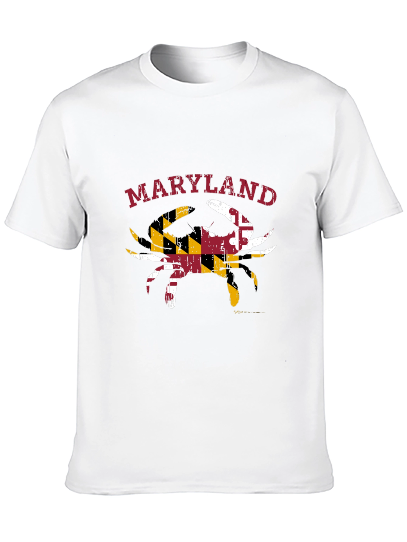 Maryland Crab State Flag T-Shirt Black