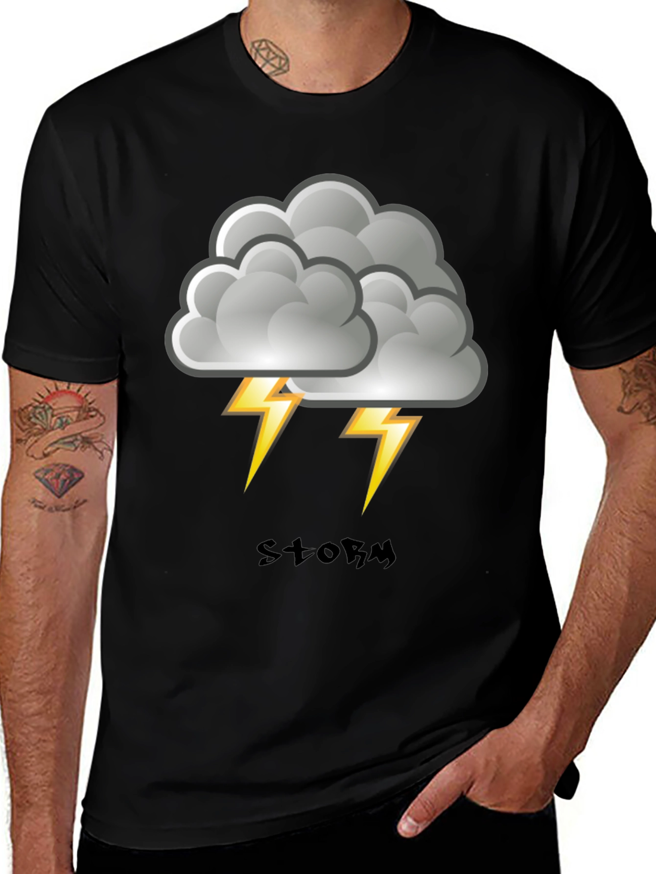 Storm Cloud Graphic Print Mens T-Shirt