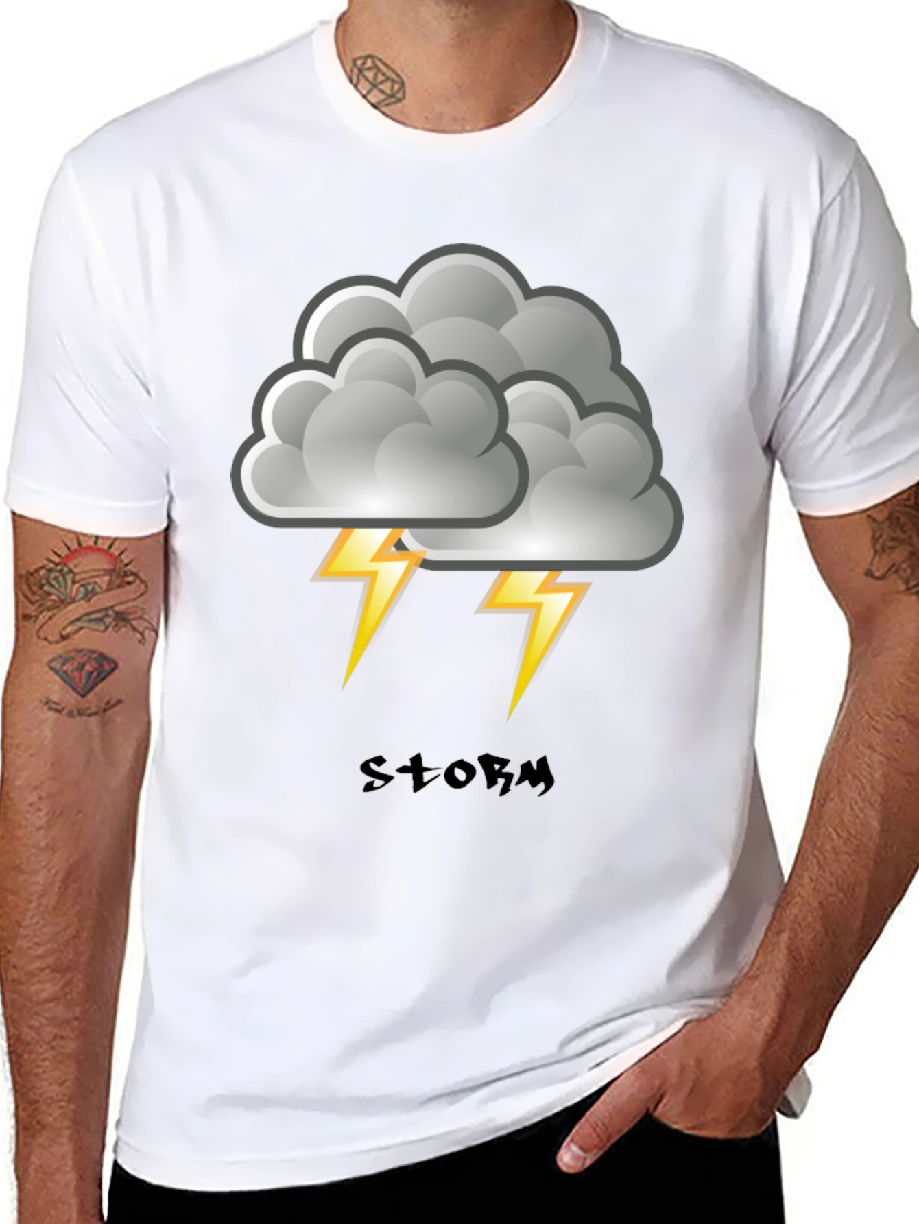 Storm Cloud Graphic Print Mens T-Shirt