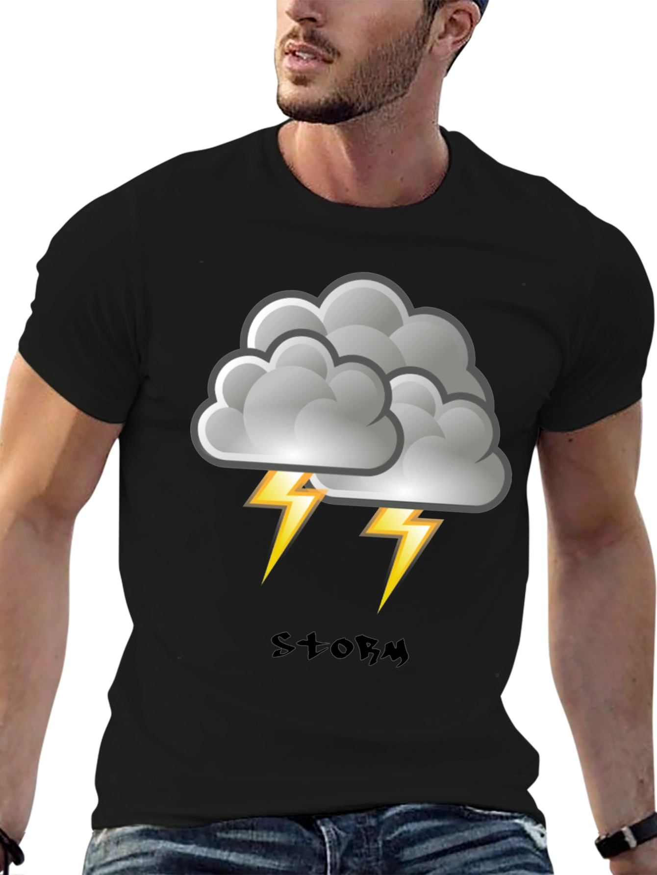 Storm Cloud Graphic Print Mens T-Shirt