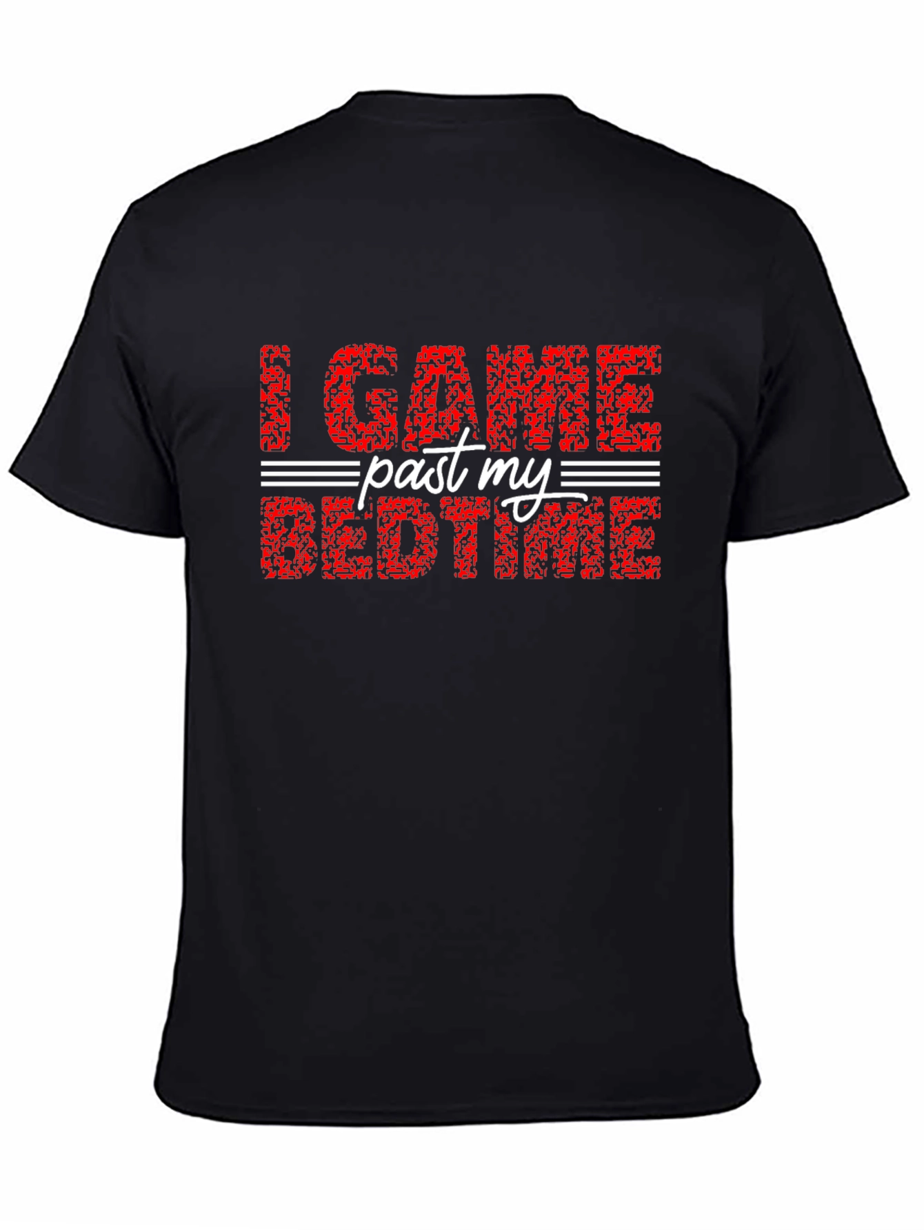 I Game Past My Bedtime Black T-Shirt