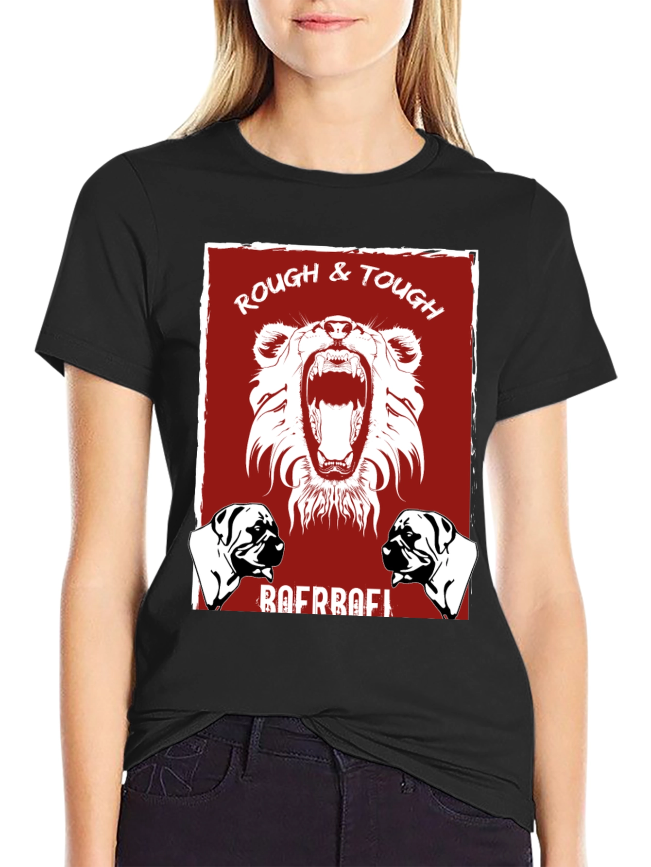 Rough & Tough Dog Graphic Tee - Black