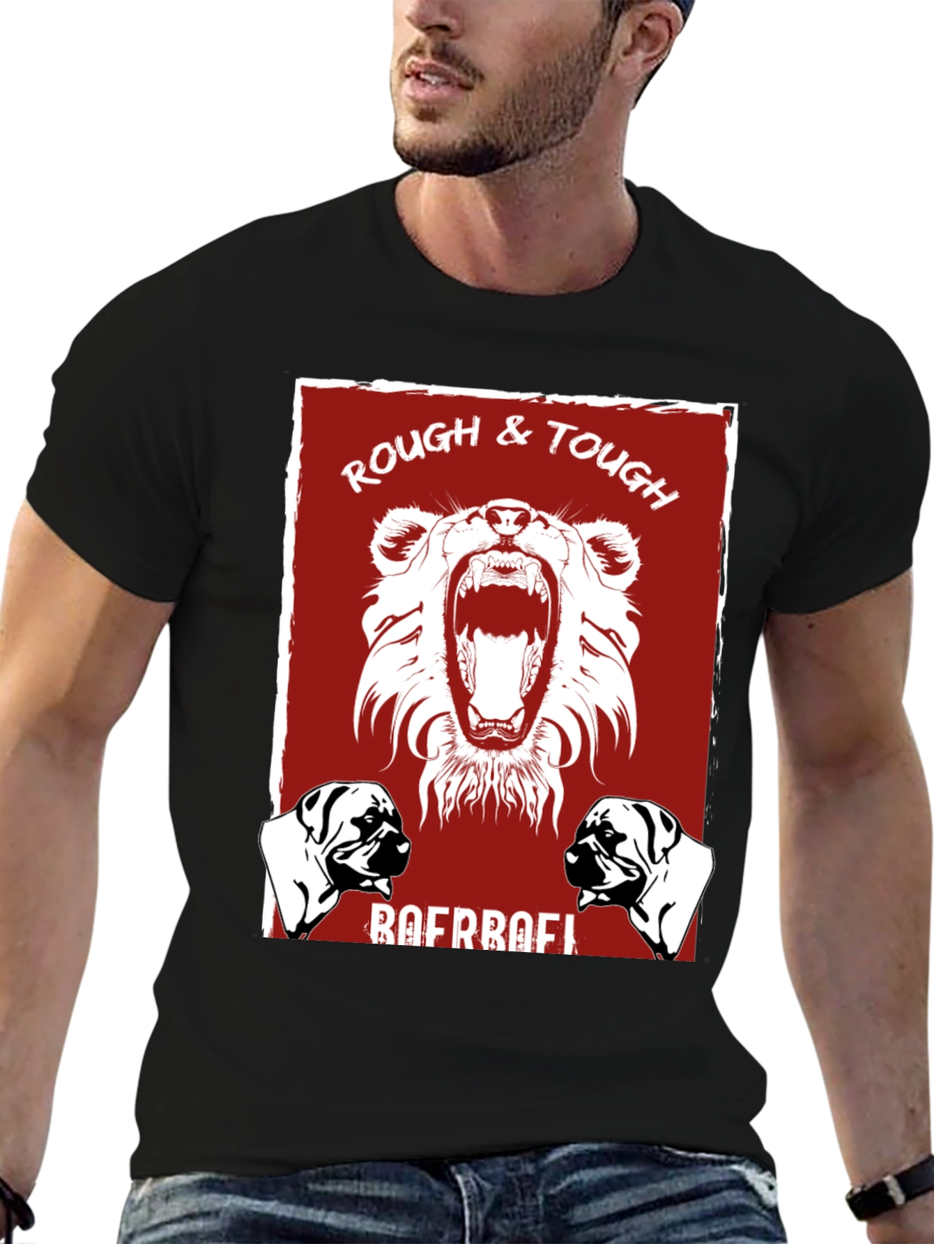 Rough & Tough Dog Graphic Tee - Black