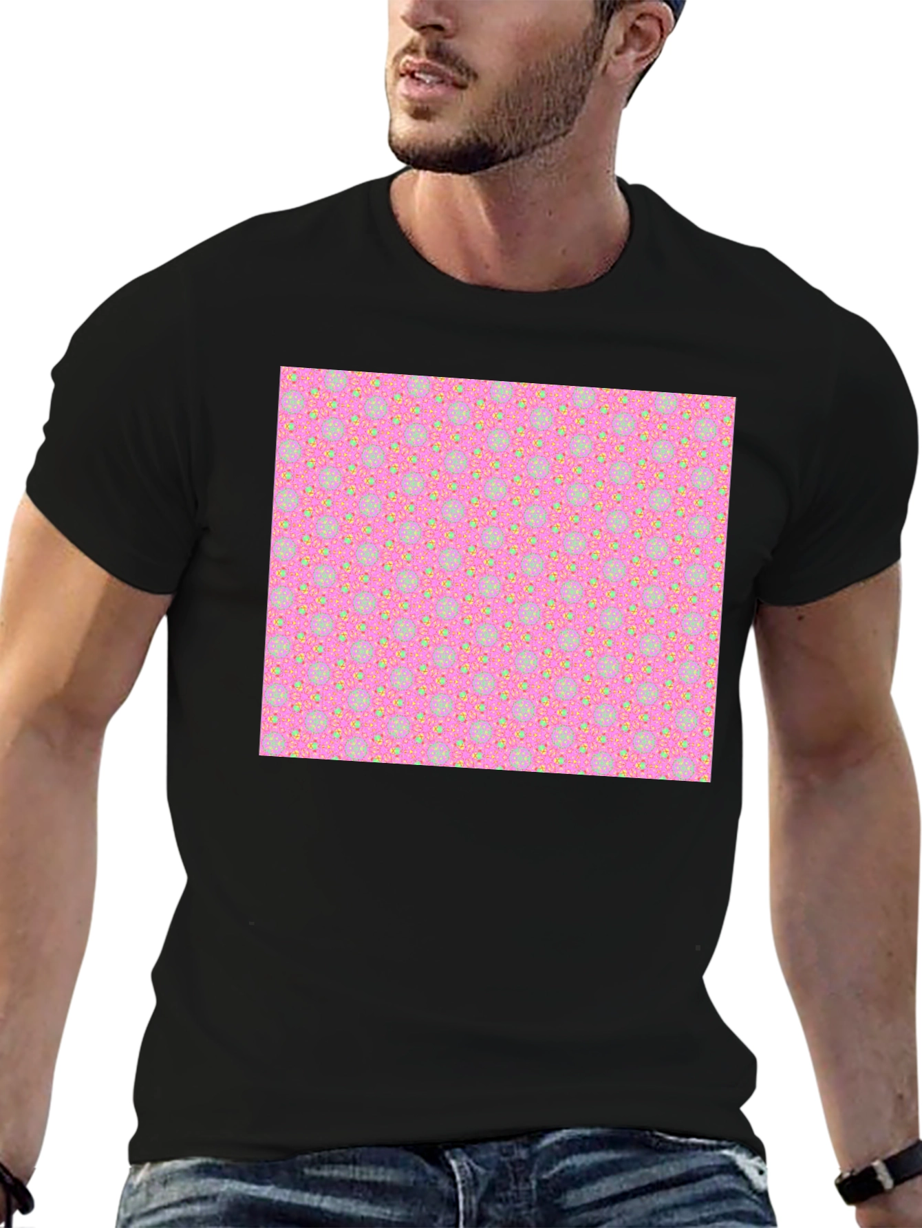 Patterned T-Shirt - Pink & Yellow Design