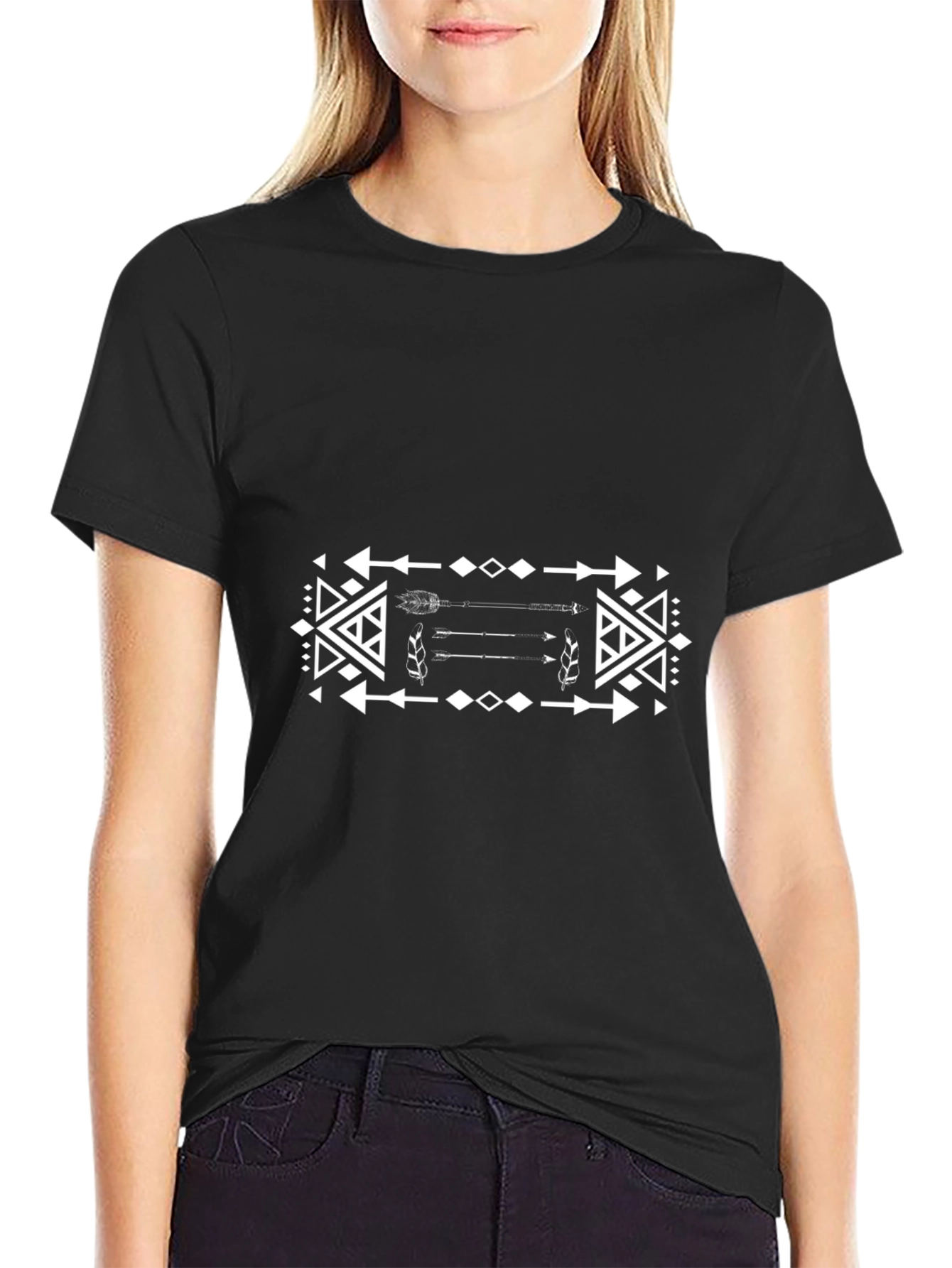 Tribal Arrow Graphic Tee - Mens Black T-Shirt