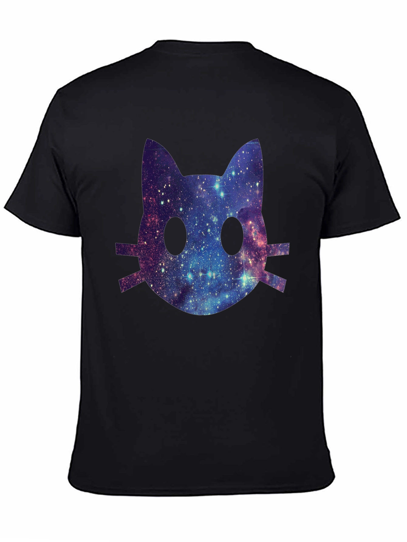 Galaxy Cat Face Graphic T-Shirt