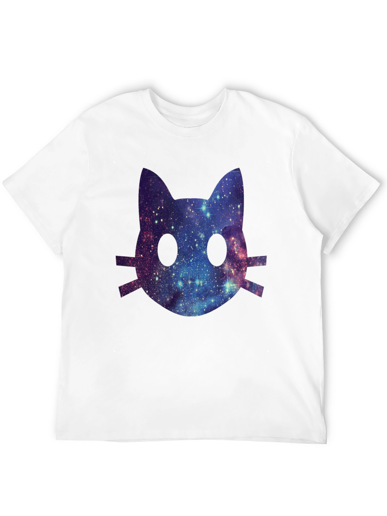 Galaxy Cat Face Graphic T-Shirt