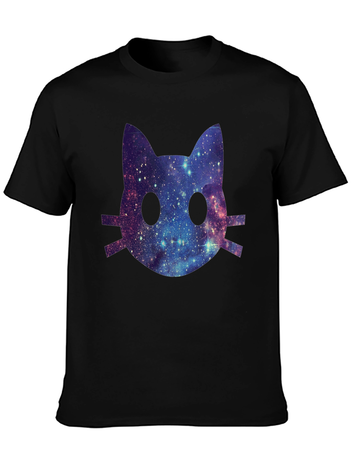 Galaxy Cat Face Graphic T-Shirt