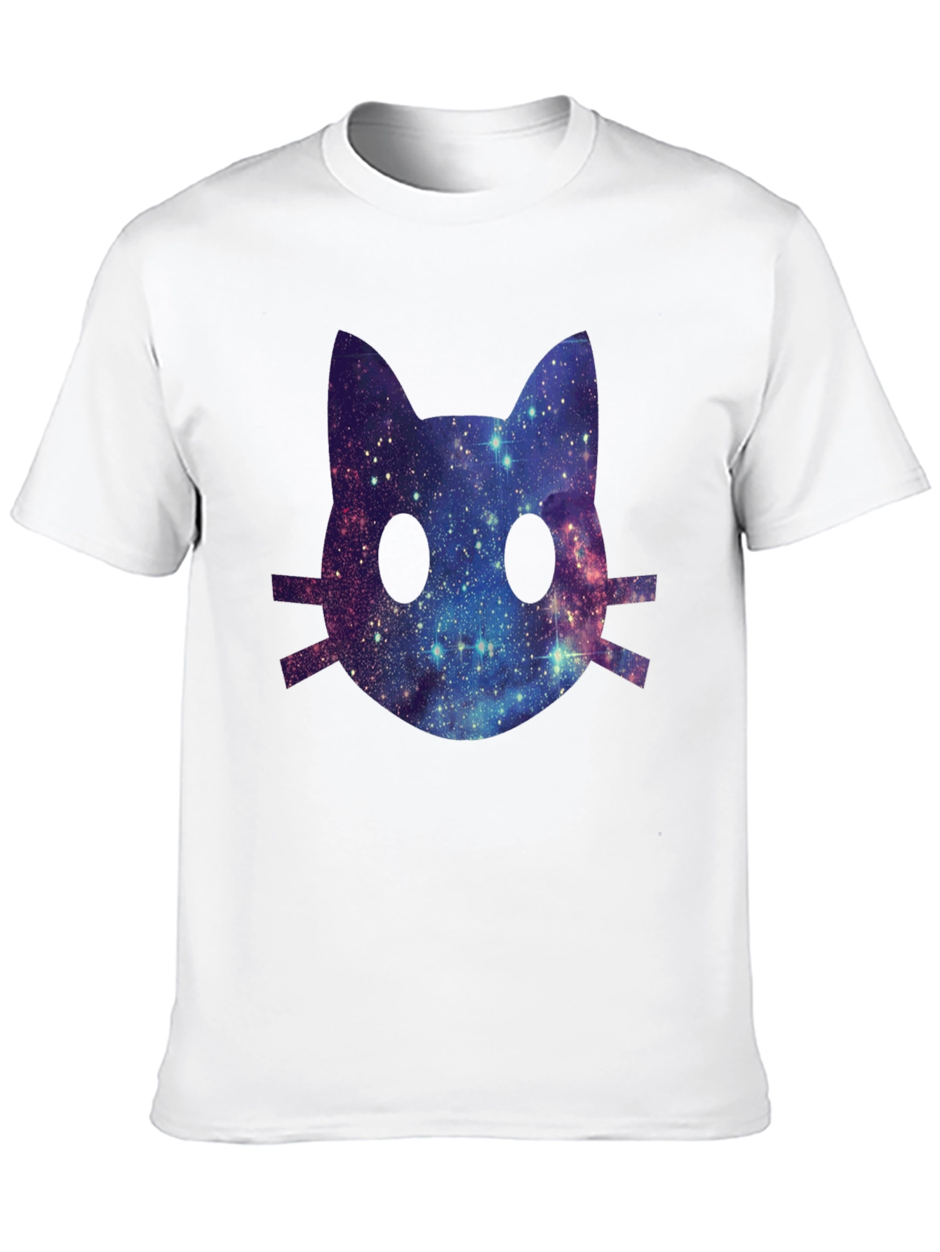Galaxy Cat Face Graphic T-Shirt