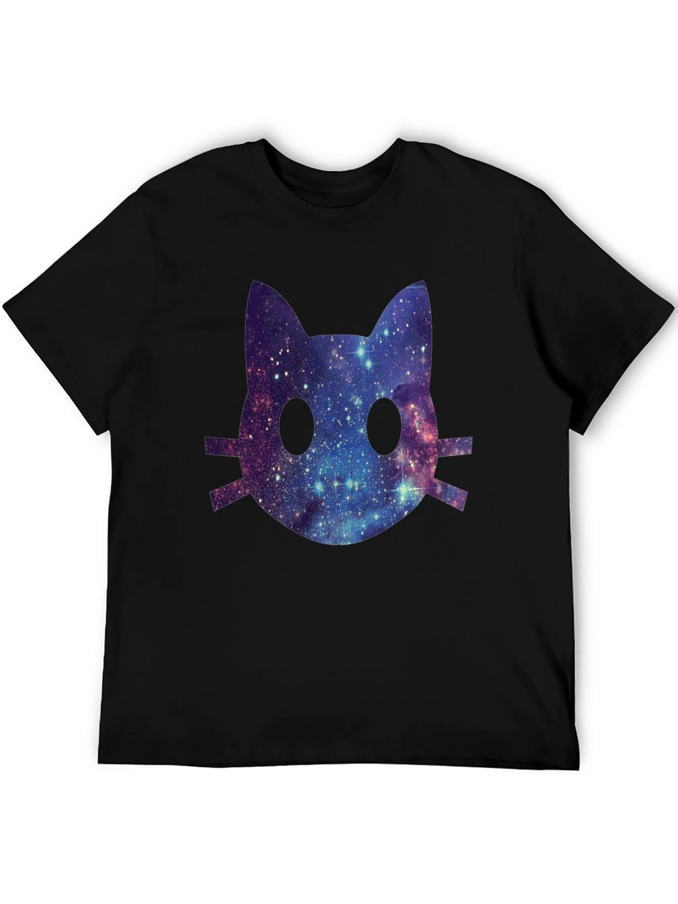 Galaxy Cat Face Graphic T-Shirt