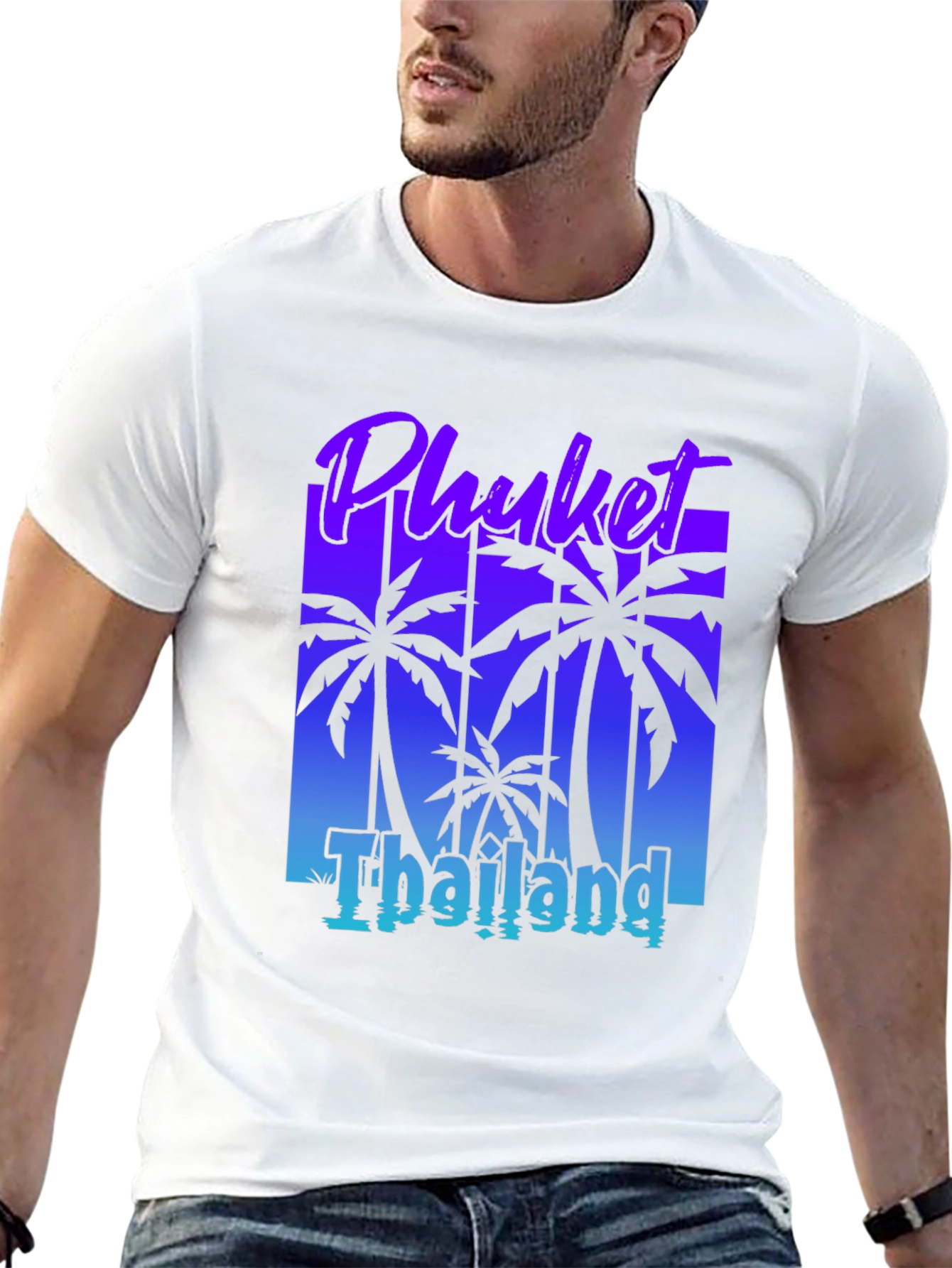 Phuket Thailand Palm Tree T-Shirt - Island Vacation Souvenir