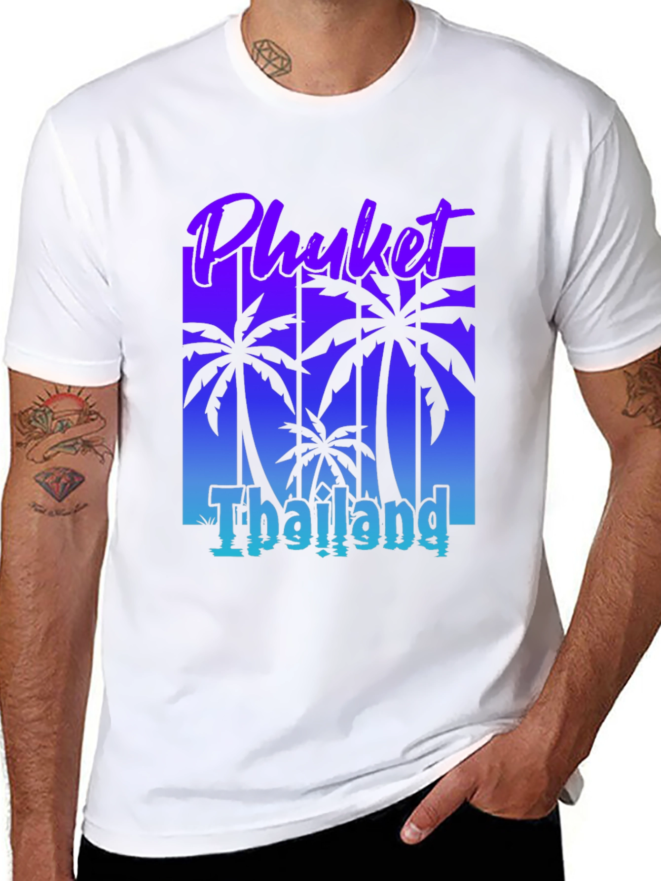 Phuket Thailand Palm Tree T-Shirt - Island Vacation Souvenir