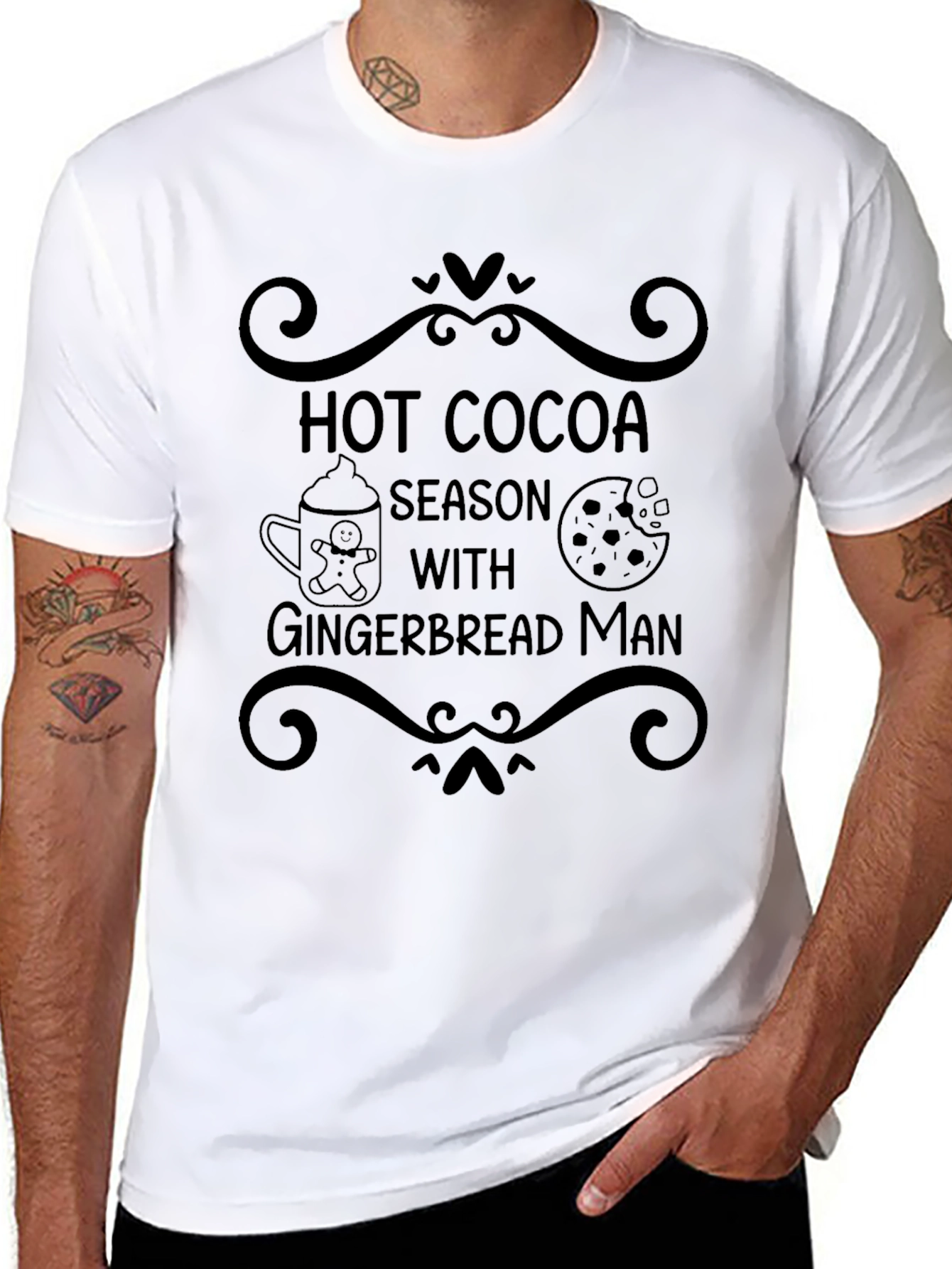 Hot Cocoa Season Gingerbread Man Graphic Tee