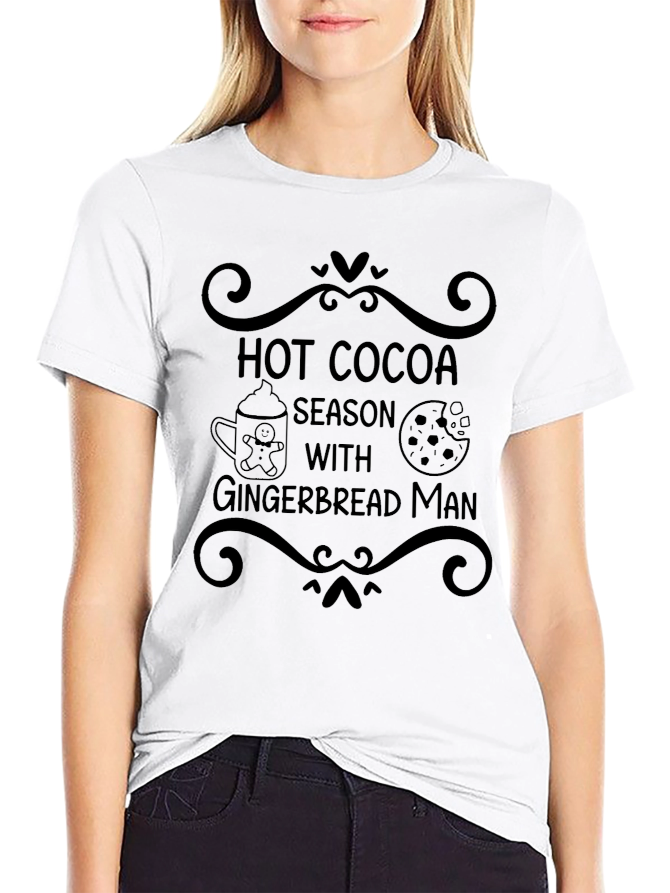 Hot Cocoa Season Gingerbread Man Graphic Tee