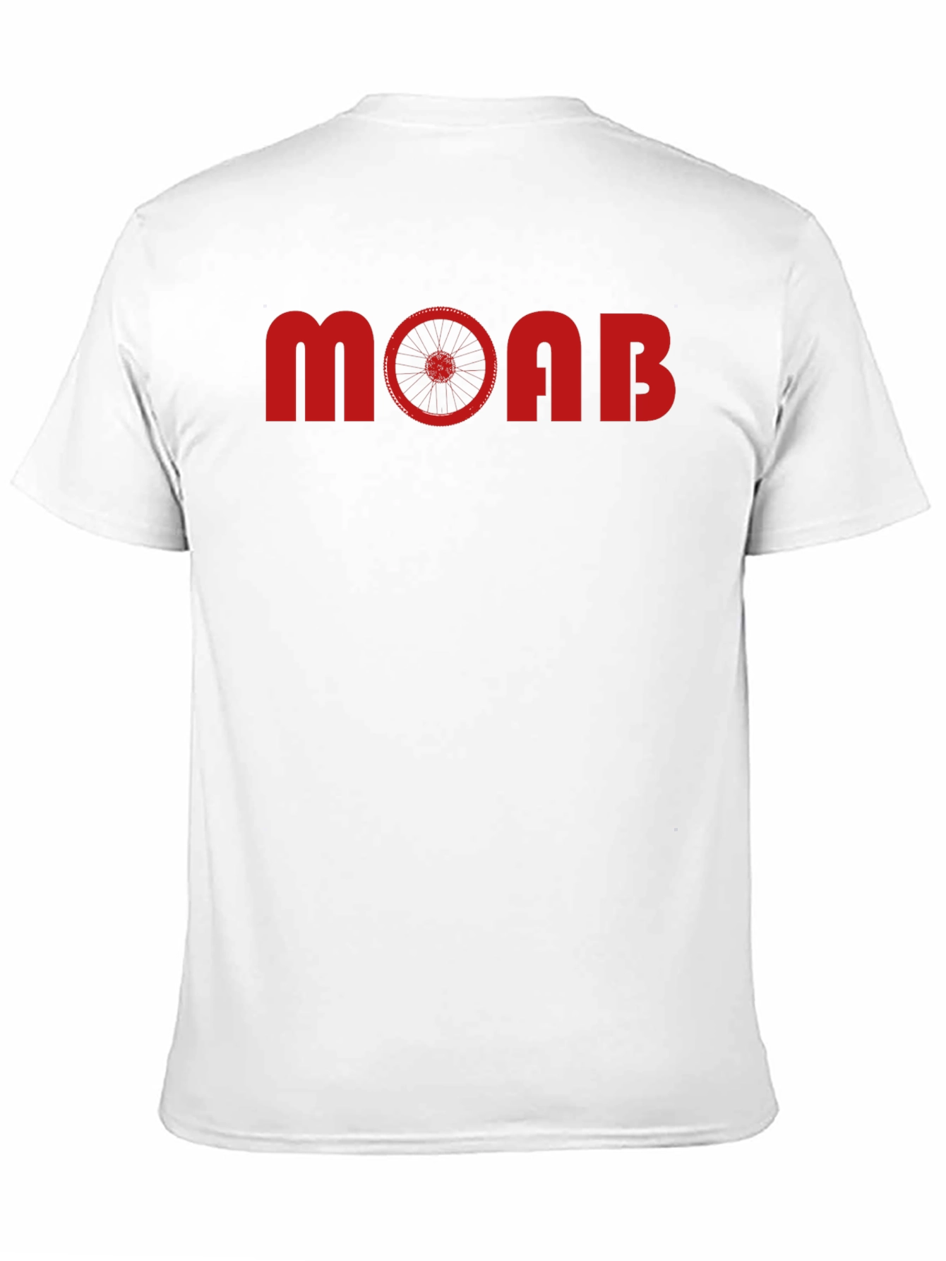MOAB Mountain Biking T-Shirt - Red Bike Wheel Design