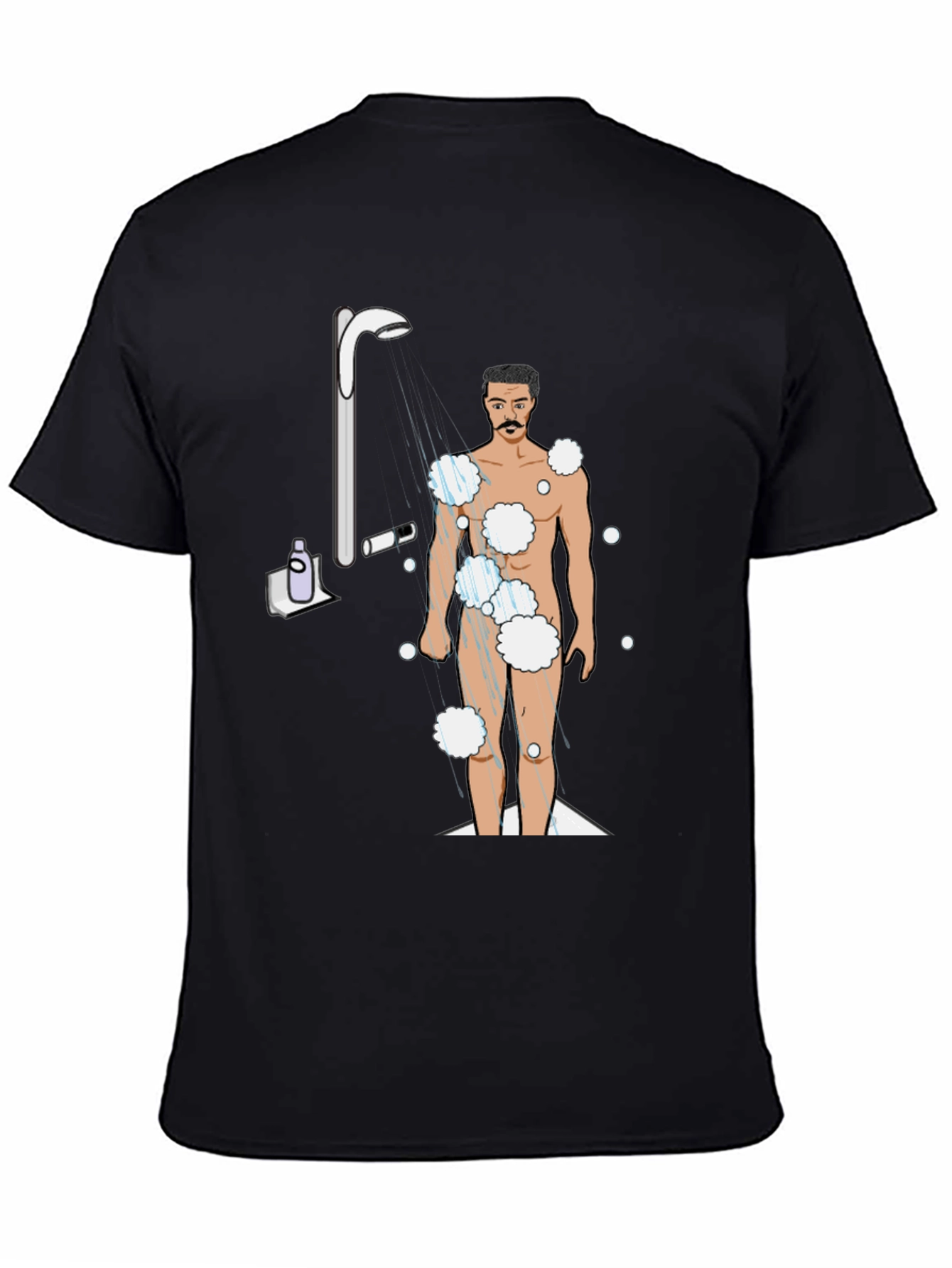 Humorous Shower Man Graphic T-Shirt