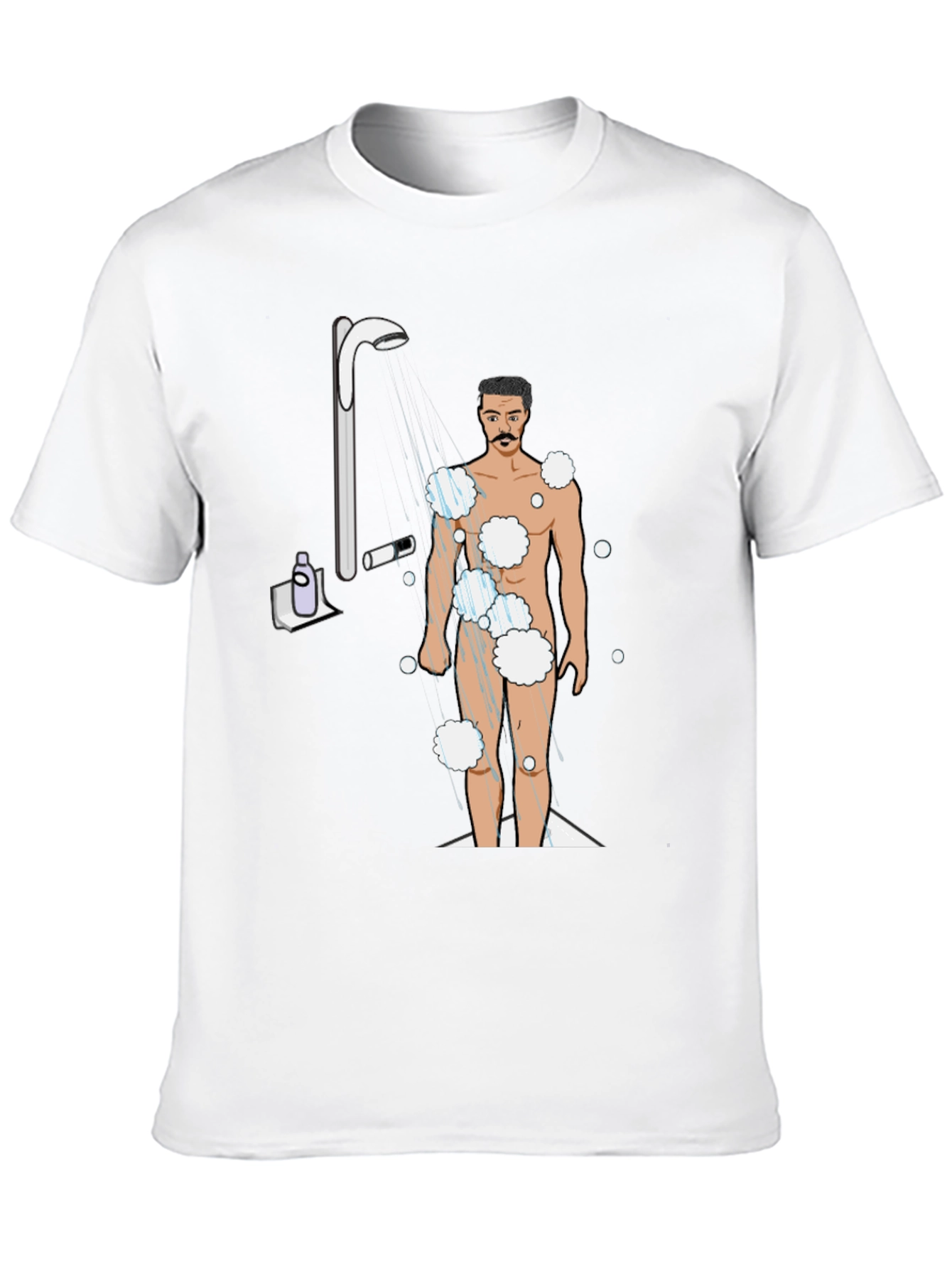 Humorous Shower Man Graphic T-Shirt