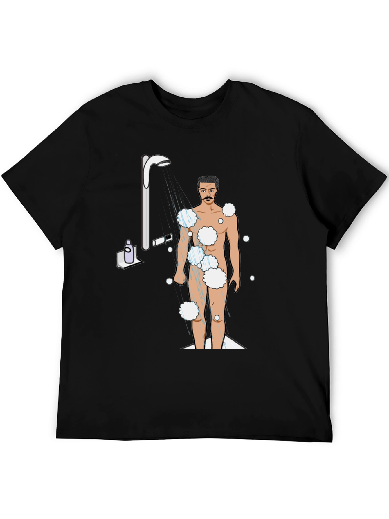 Humorous Shower Man Graphic T-Shirt