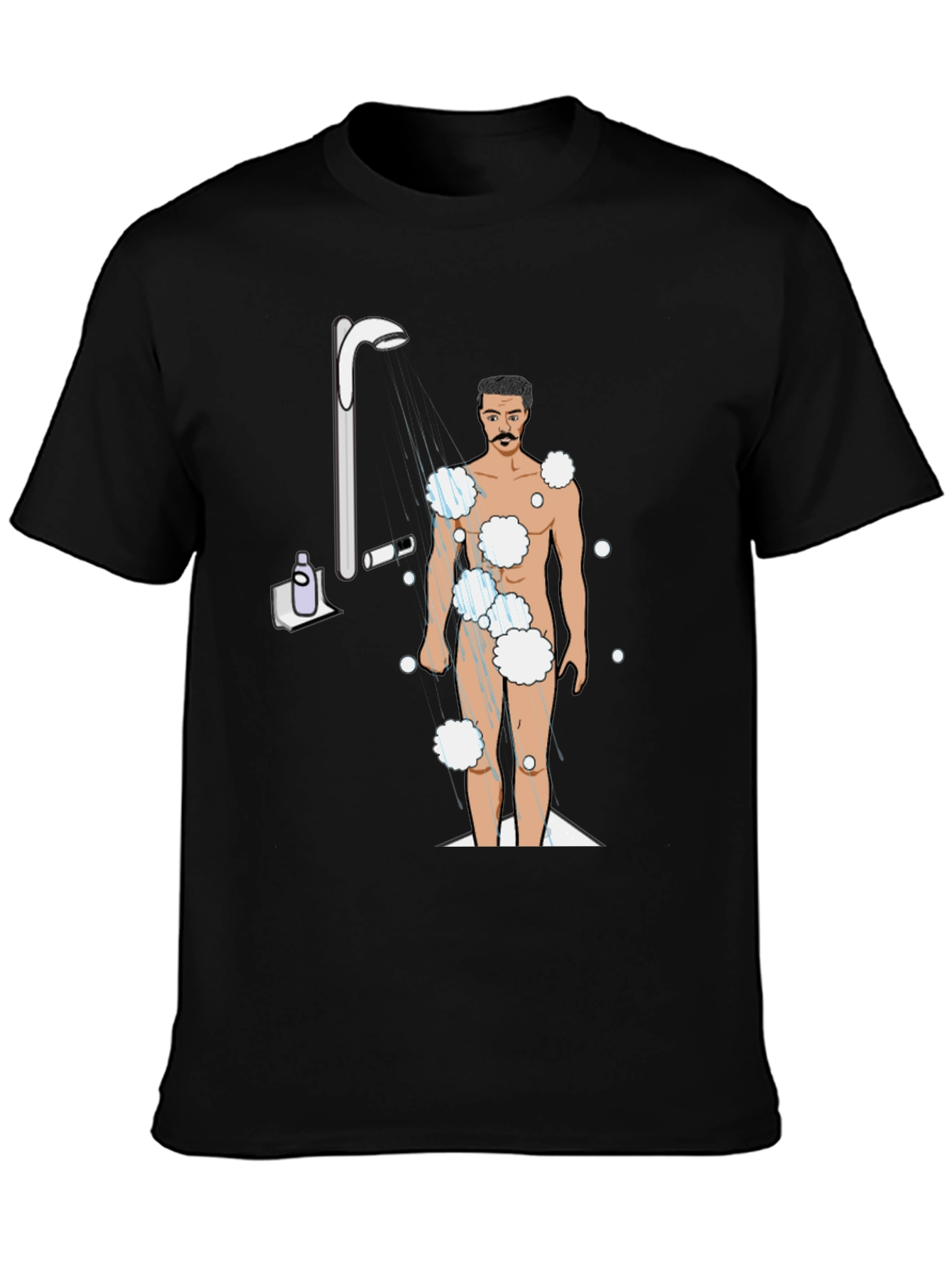 Humorous Shower Man Graphic T-Shirt
