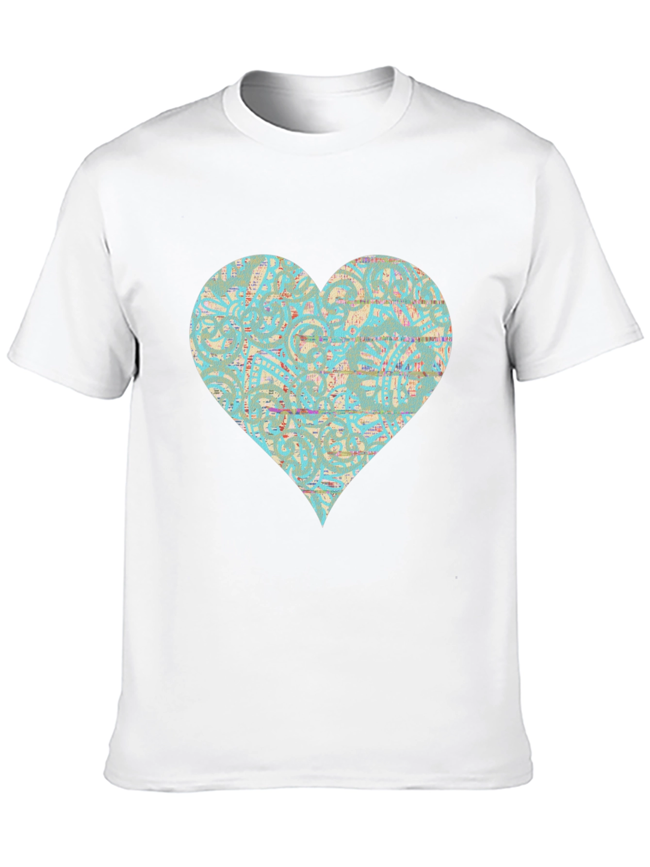 Patterned Heart Graphic Tee - Stylish Casual Wear