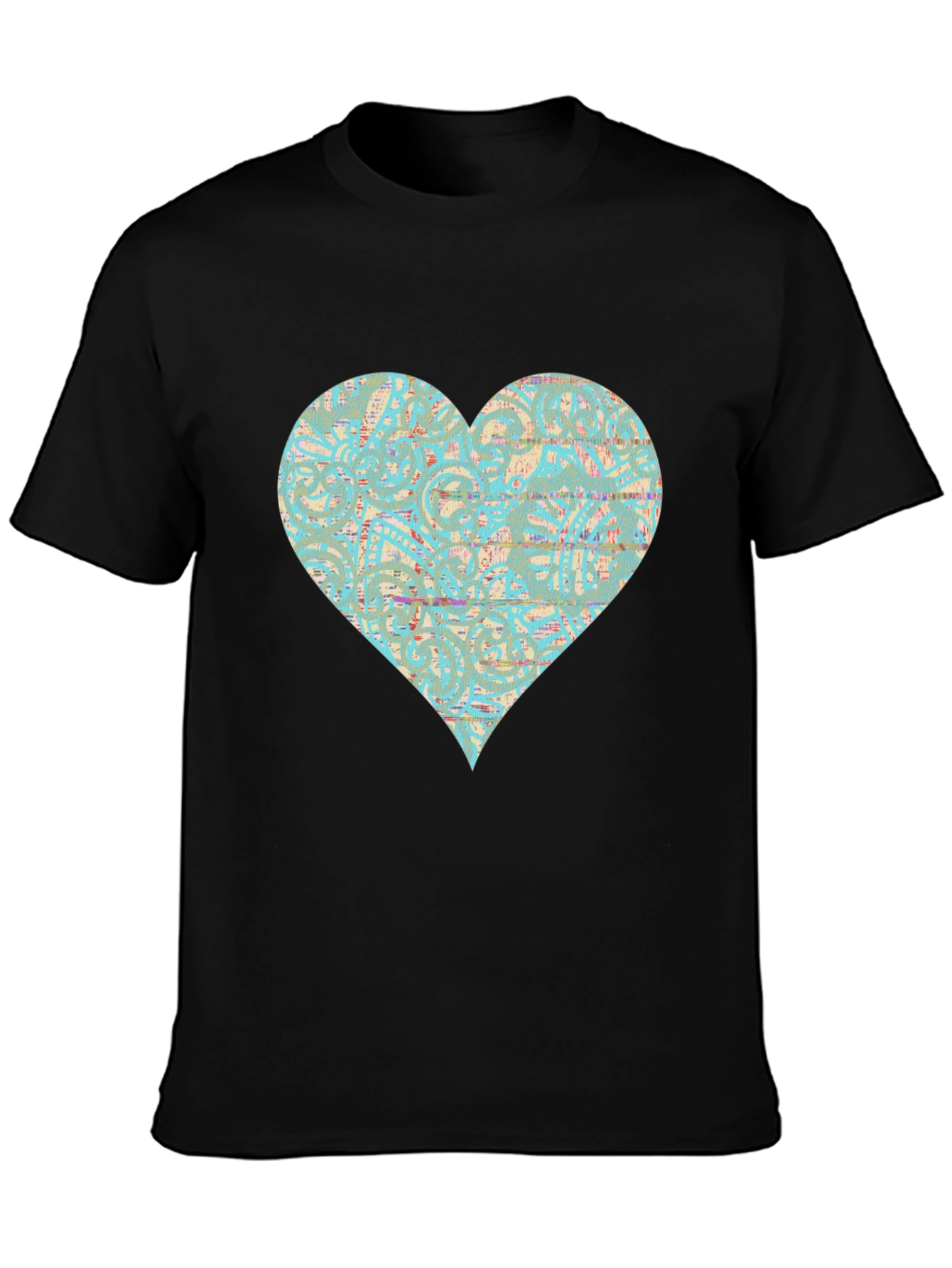 Patterned Heart Graphic Tee - Stylish Casual Wear