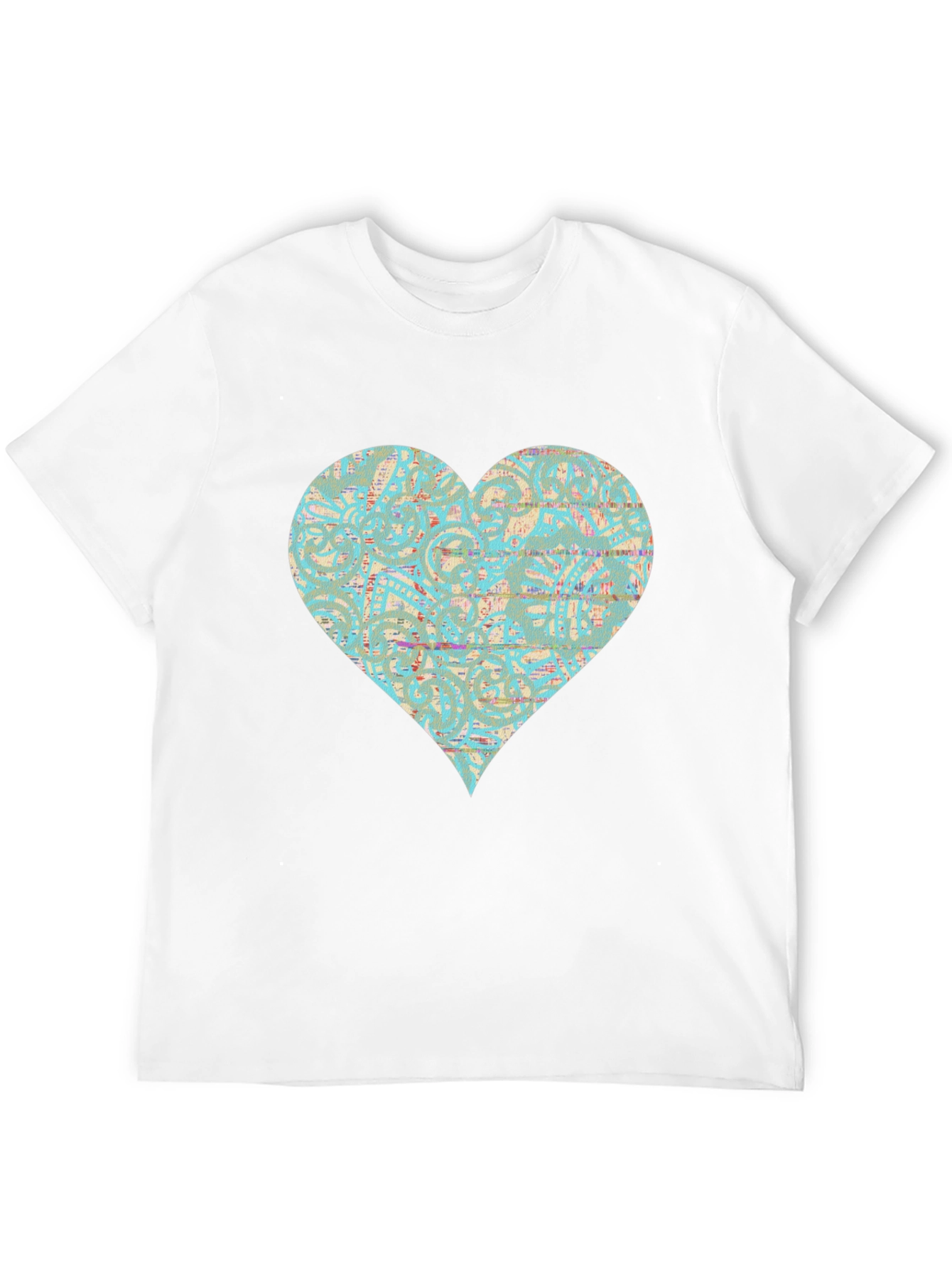 Patterned Heart Graphic Tee - Stylish Casual Wear