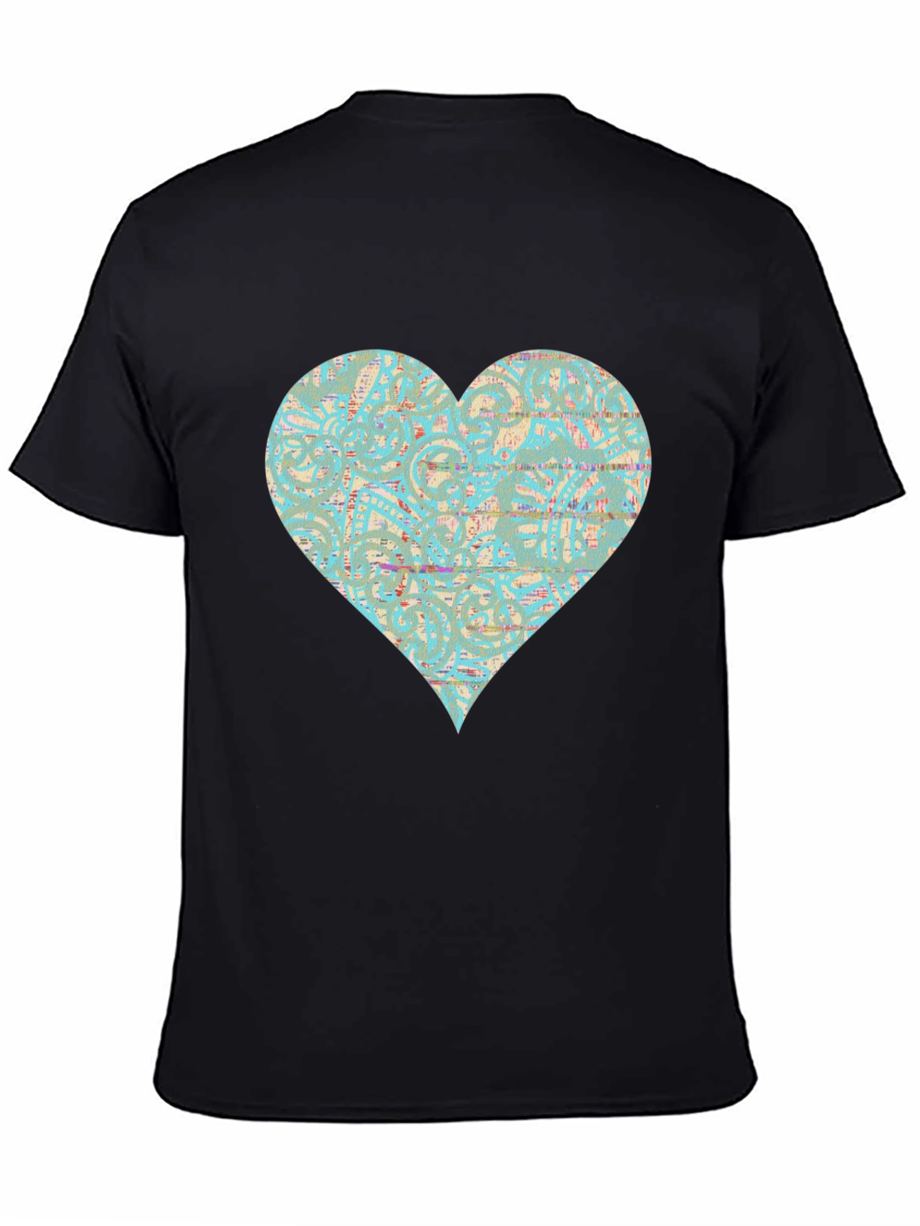 Patterned Heart Graphic Tee - Stylish Casual Wear
