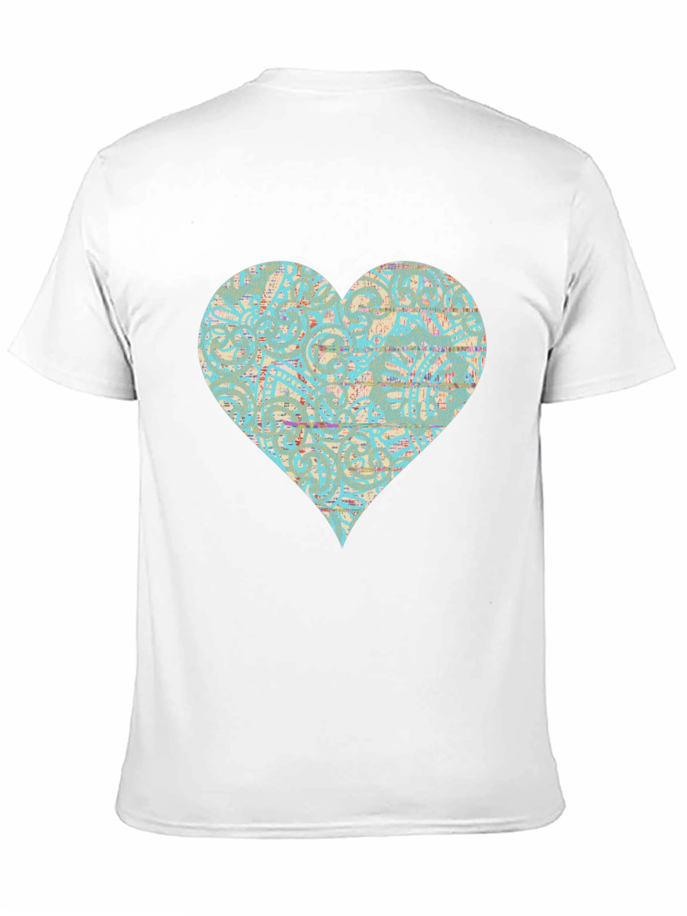 Patterned Heart Graphic Tee - Stylish Casual Wear