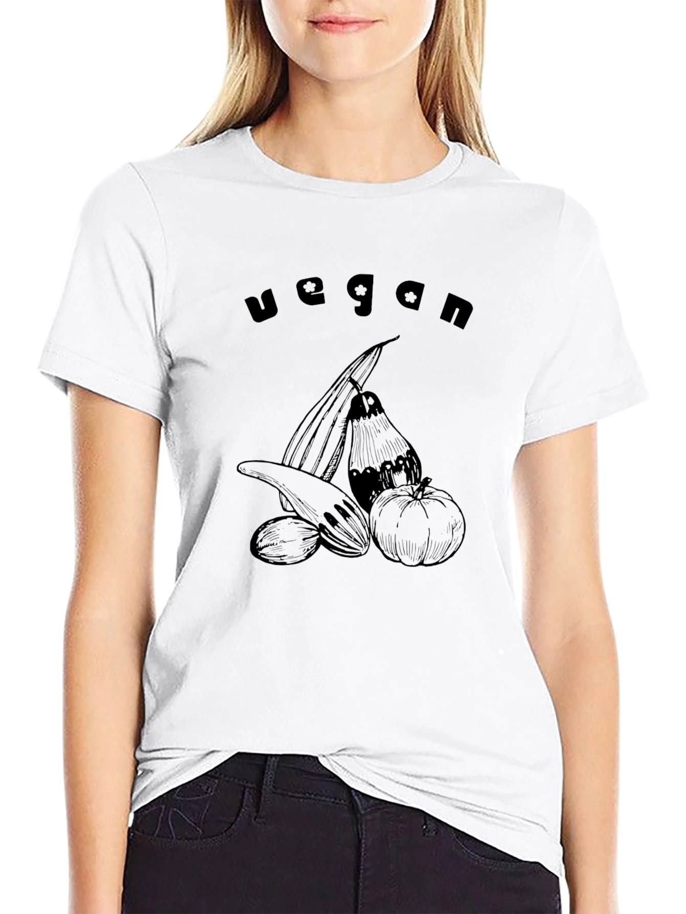 Vegan Graphic Tee - Black Cotton T-Shirt