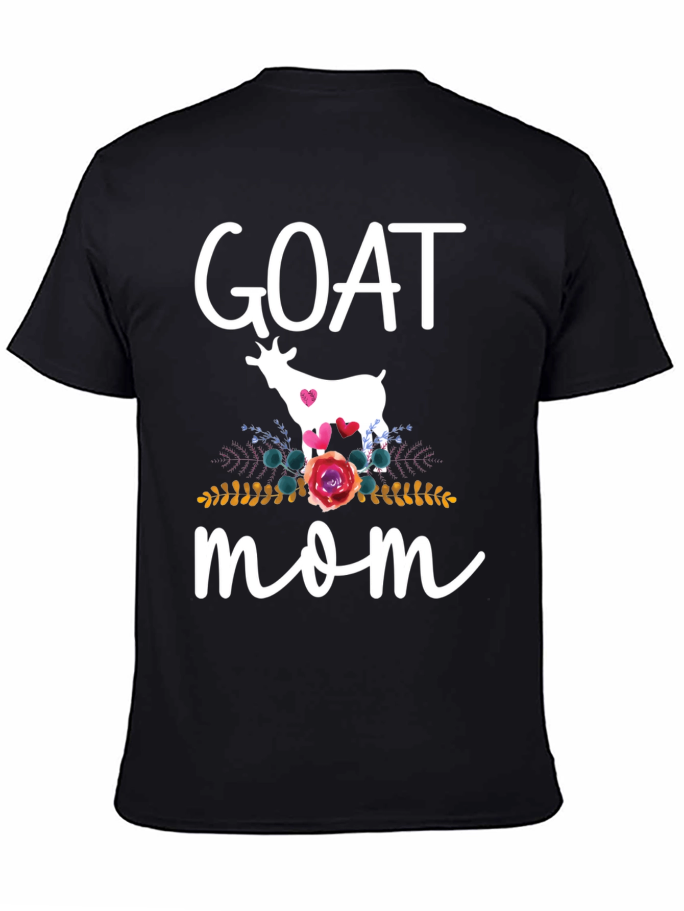 Goat Mom T-Shirt - Floral Goat Design