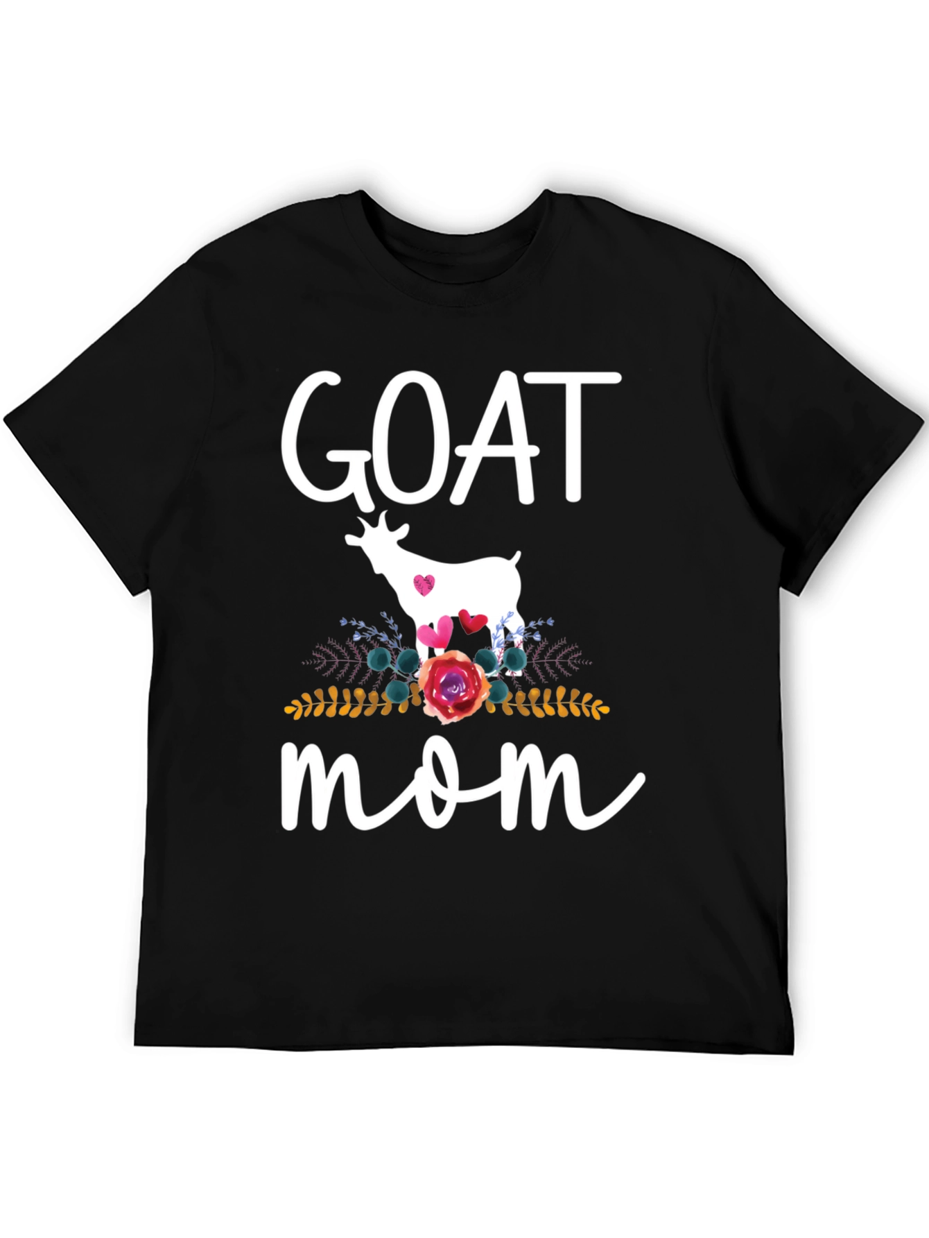 Goat Mom T-Shirt - Floral Goat Design