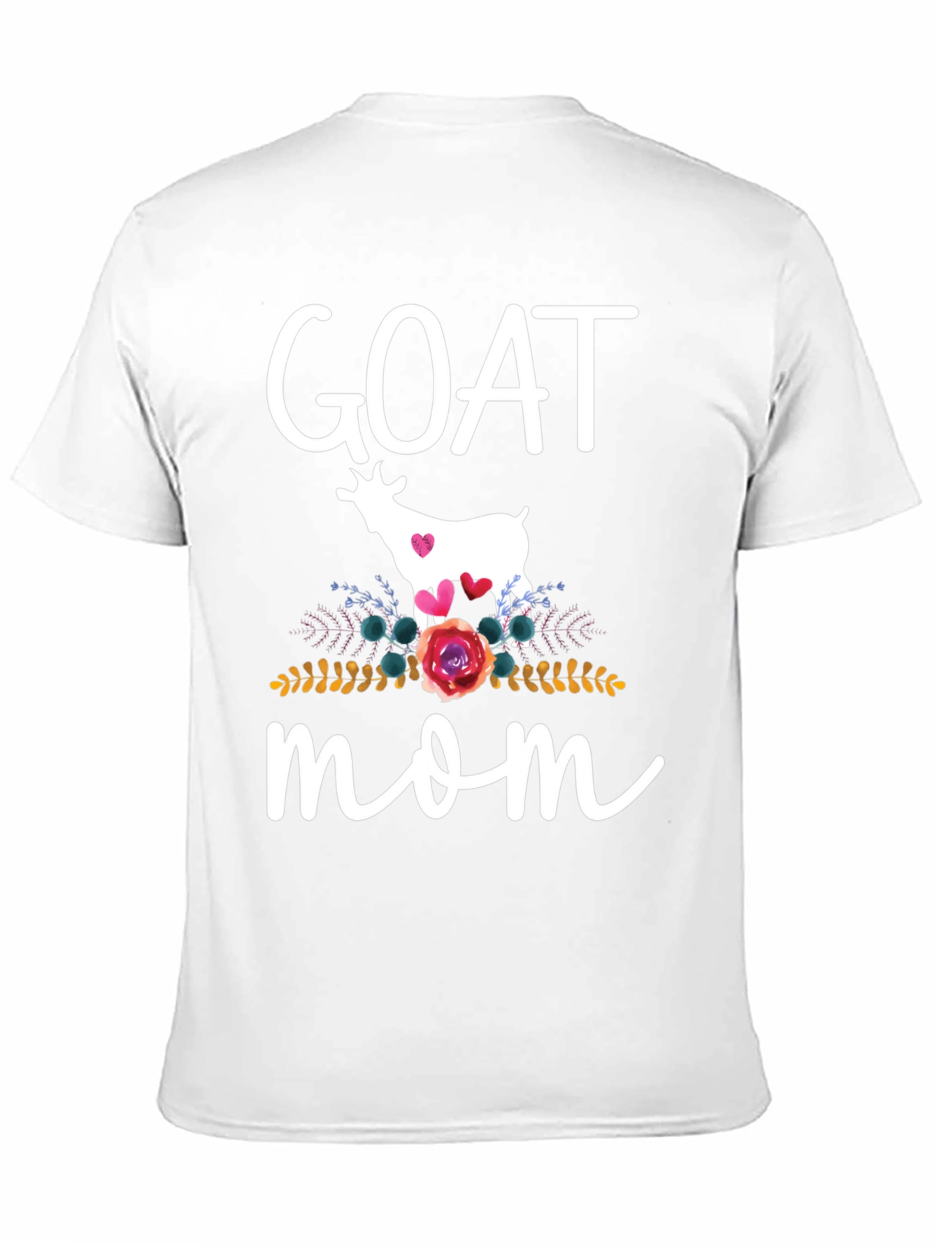 Goat Mom T-Shirt - Floral Goat Design