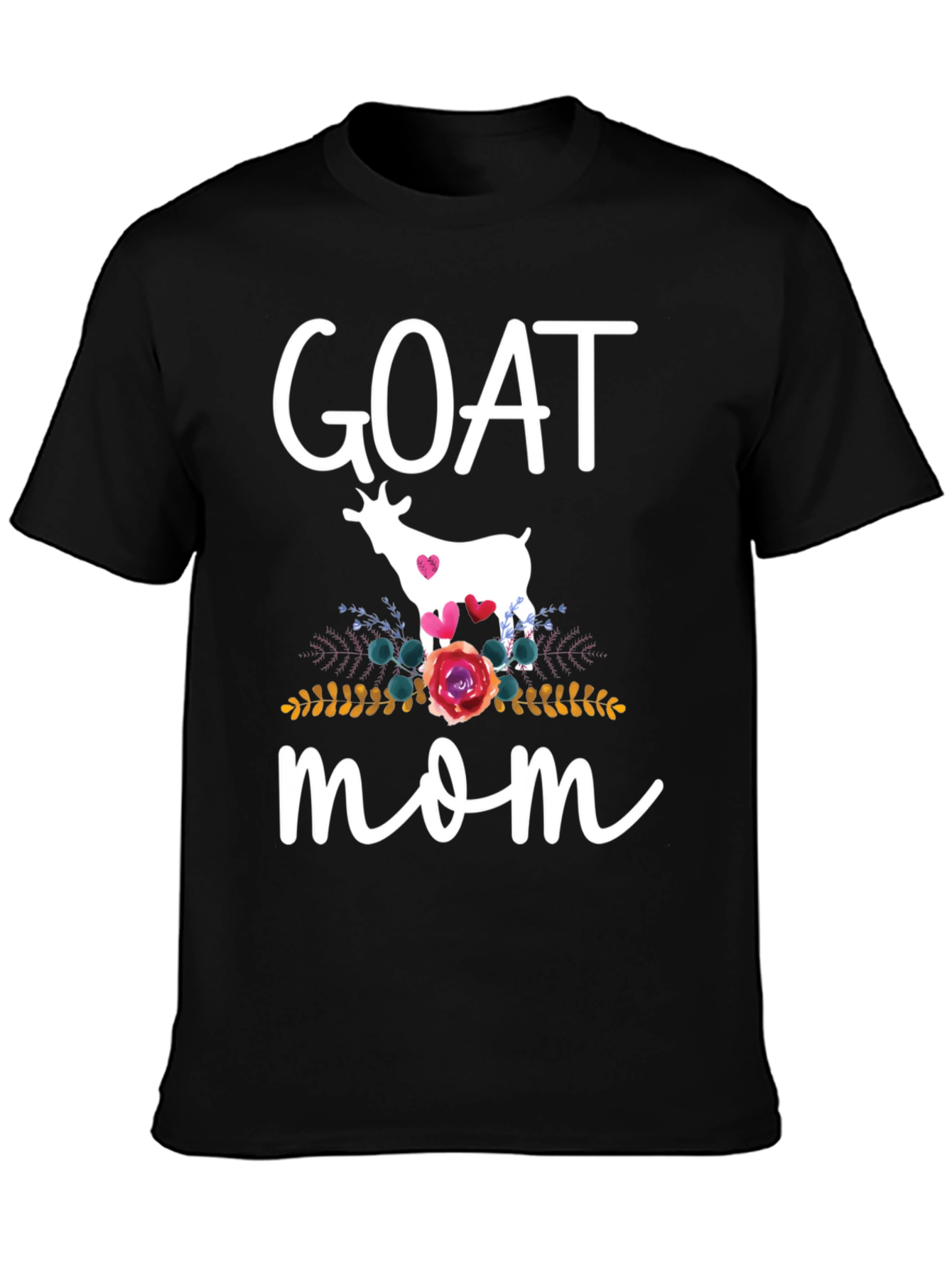 Goat Mom T-Shirt - Floral Goat Design