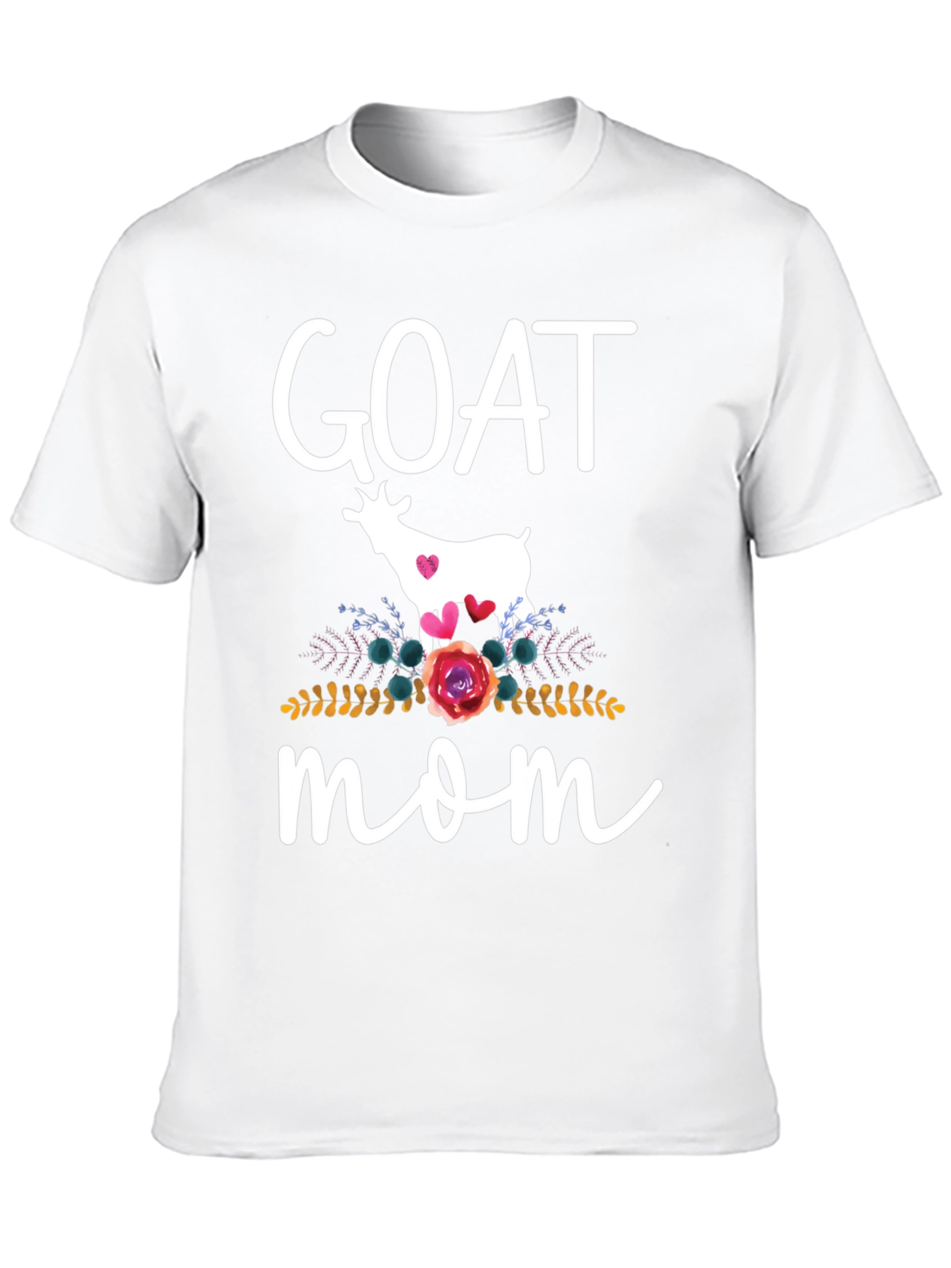Goat Mom T-Shirt - Floral Goat Design