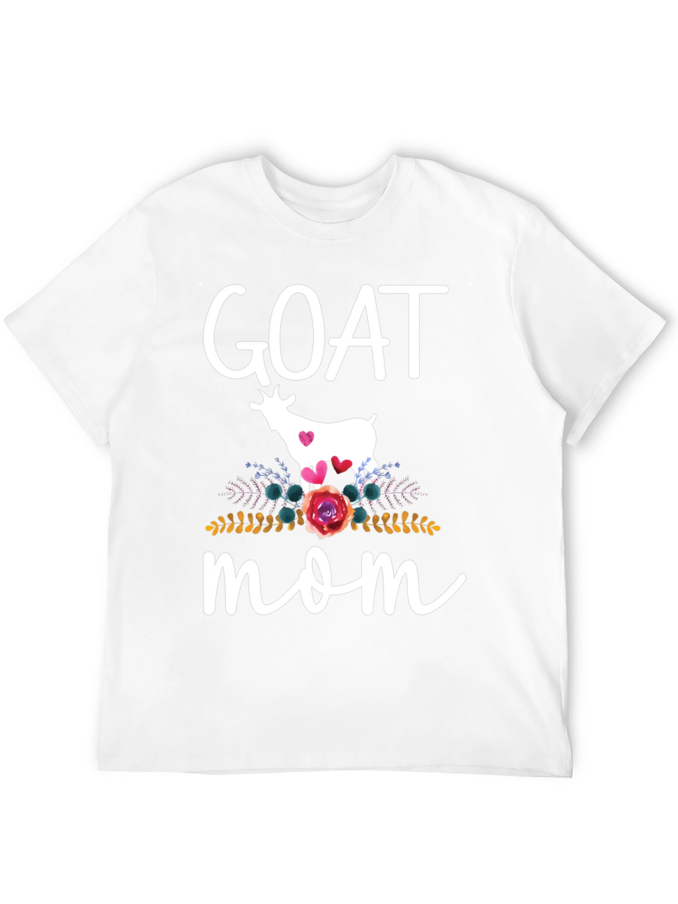 Goat Mom T-Shirt - Floral Goat Design