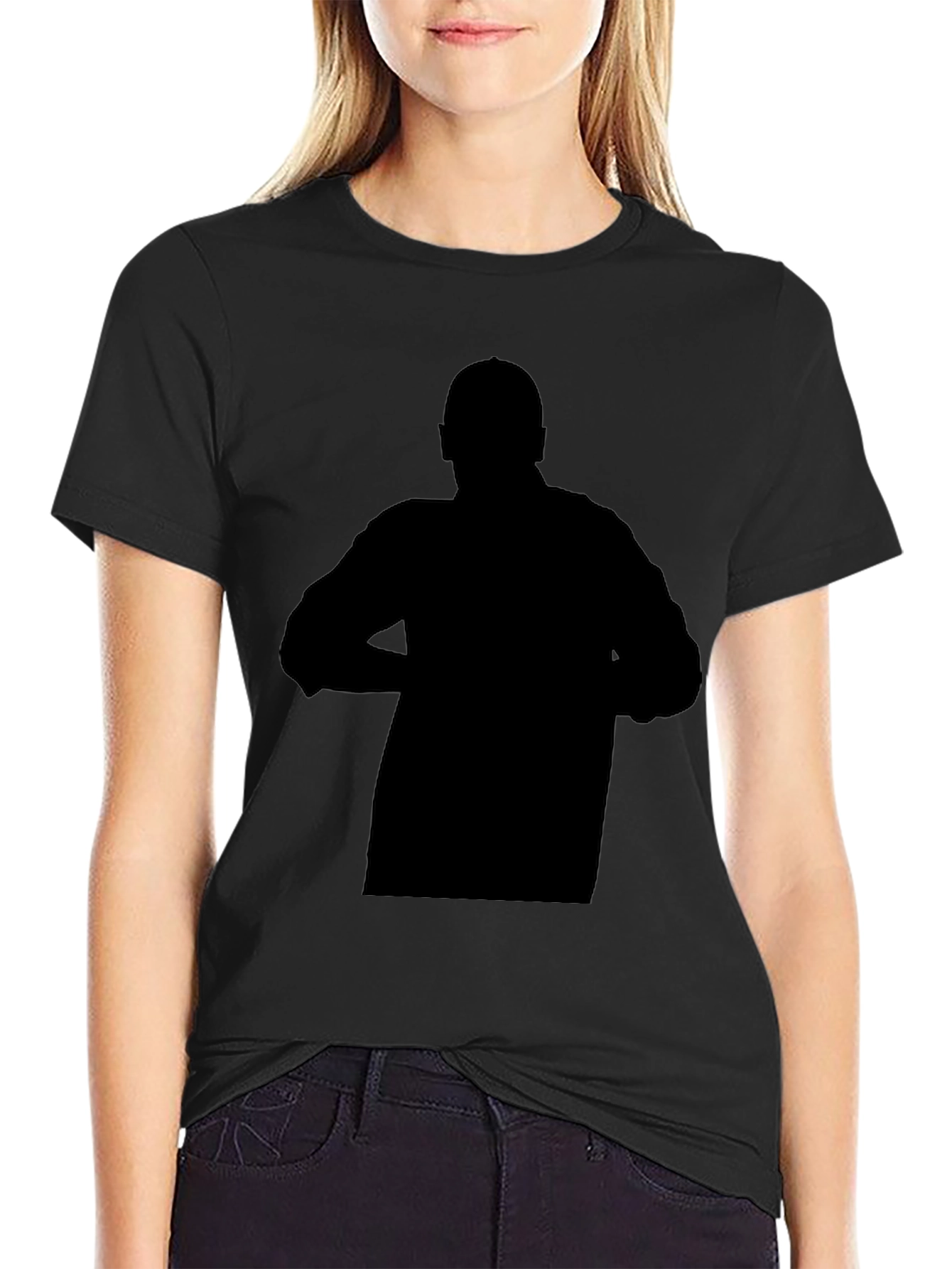 Mens Black Graphic Print Crew Neck T-Shirt