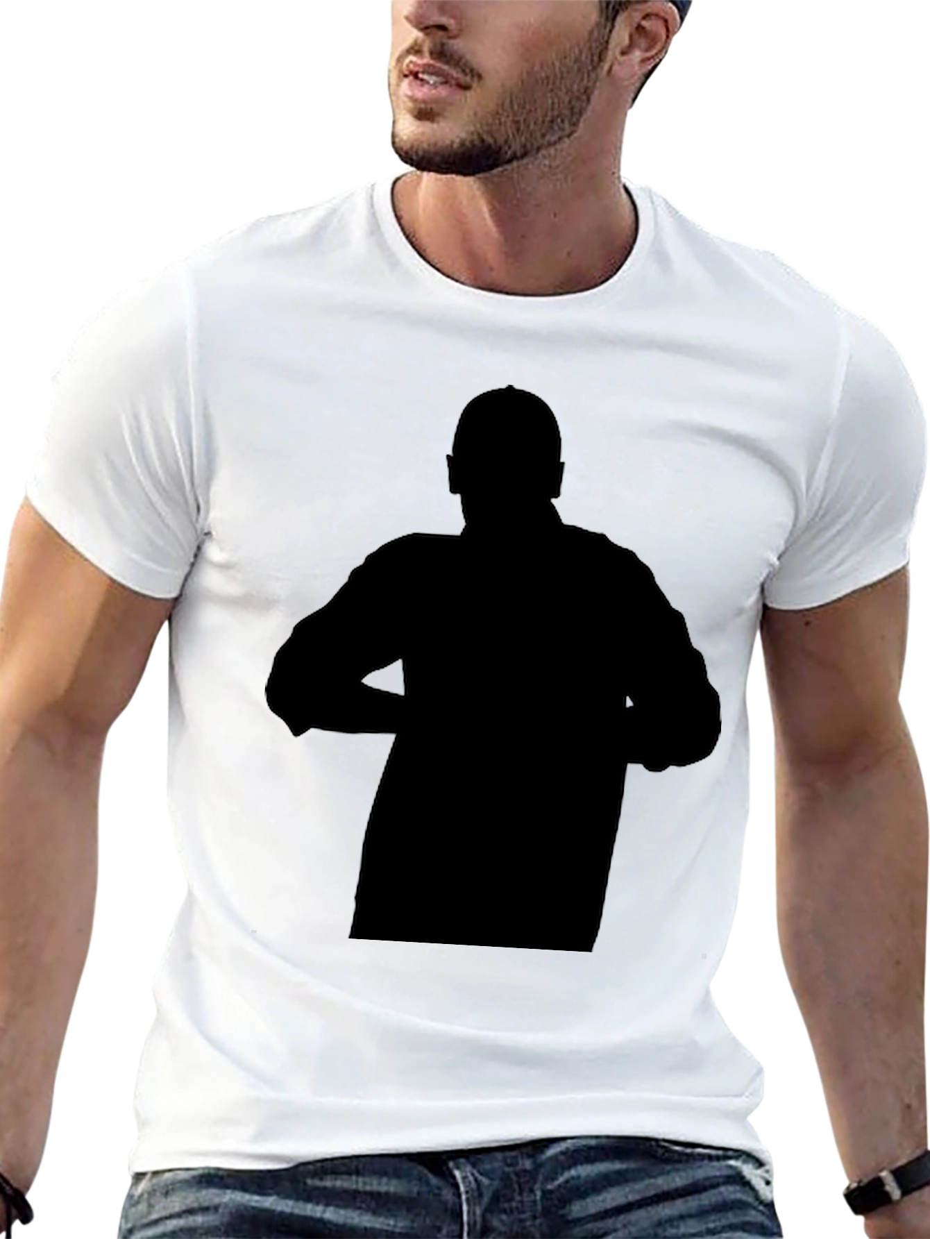 Mens Black Graphic Print Crew Neck T-Shirt