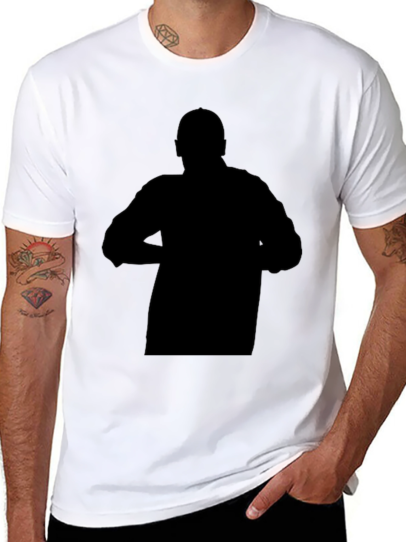 Mens Black Graphic Print Crew Neck T-Shirt