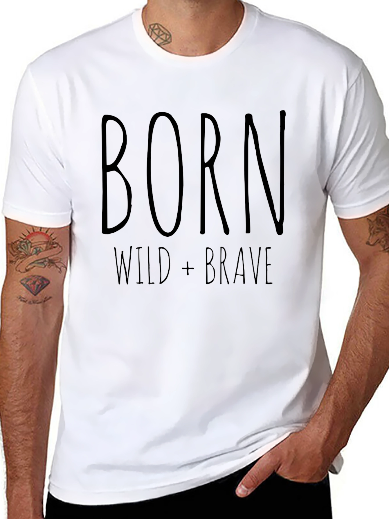 Born Wild + Brave Graphic T-Shirt - Mens