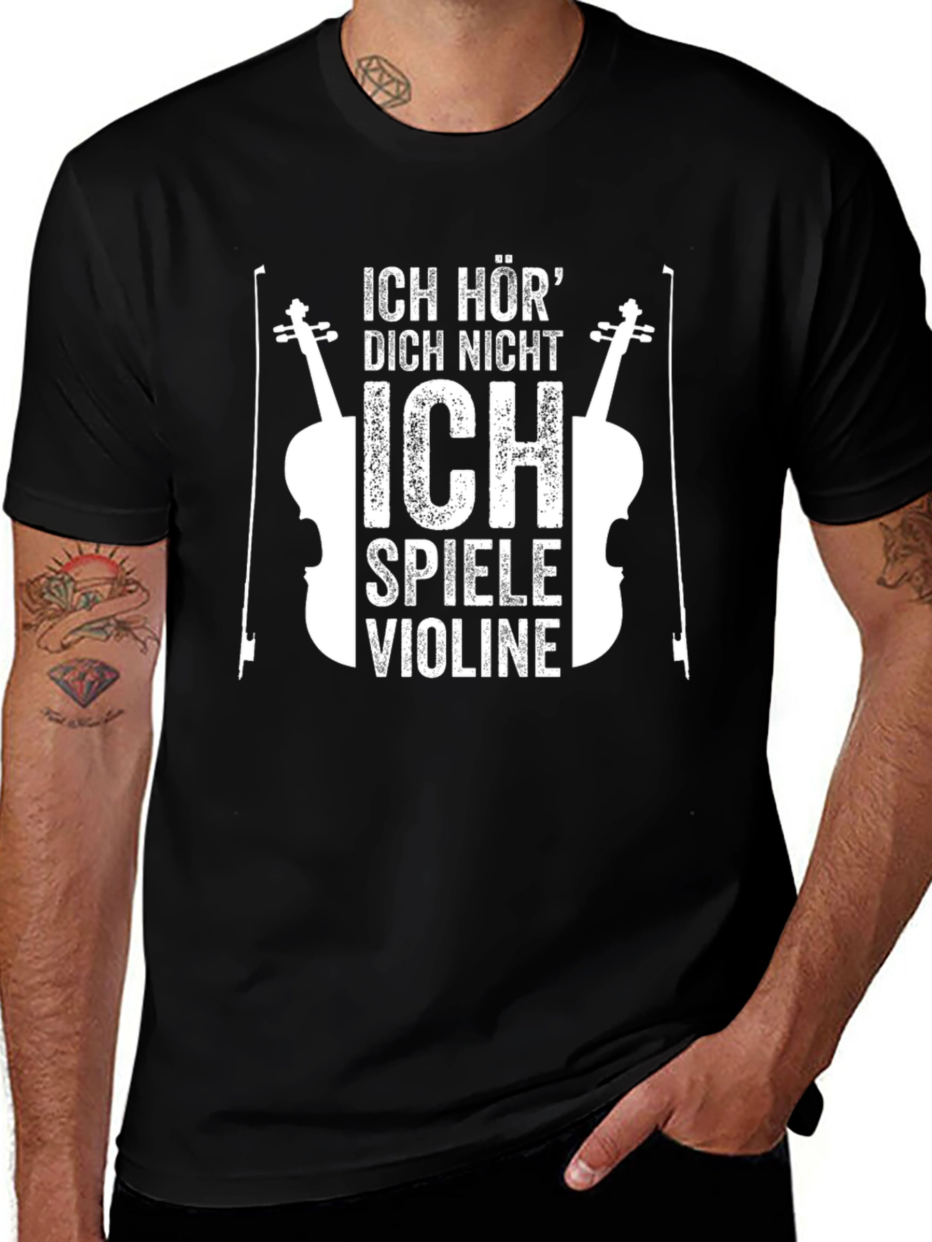 Ich Höre Nicht Violin Player Graphic Tee