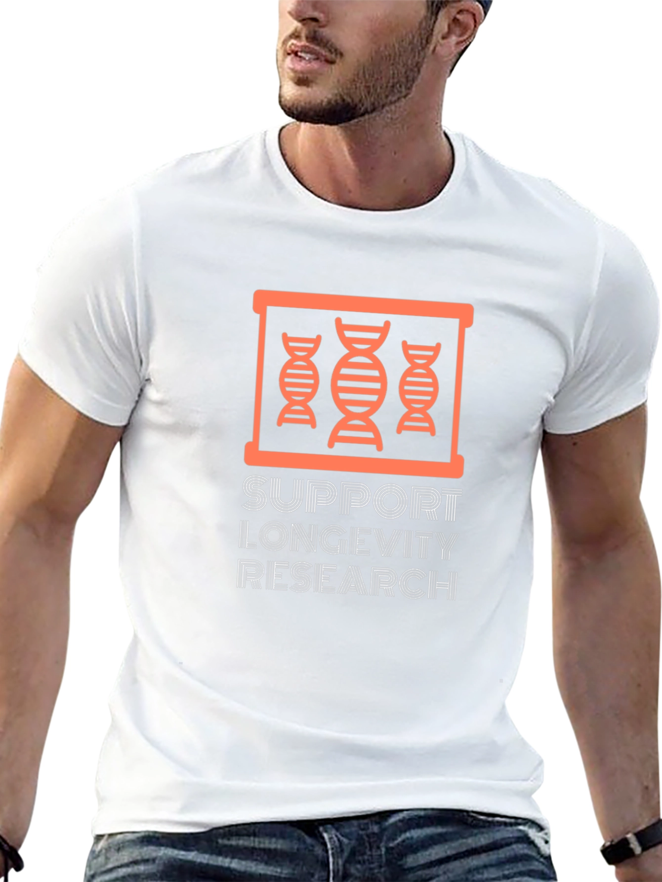 Support Longevity Research Black T-Shirt