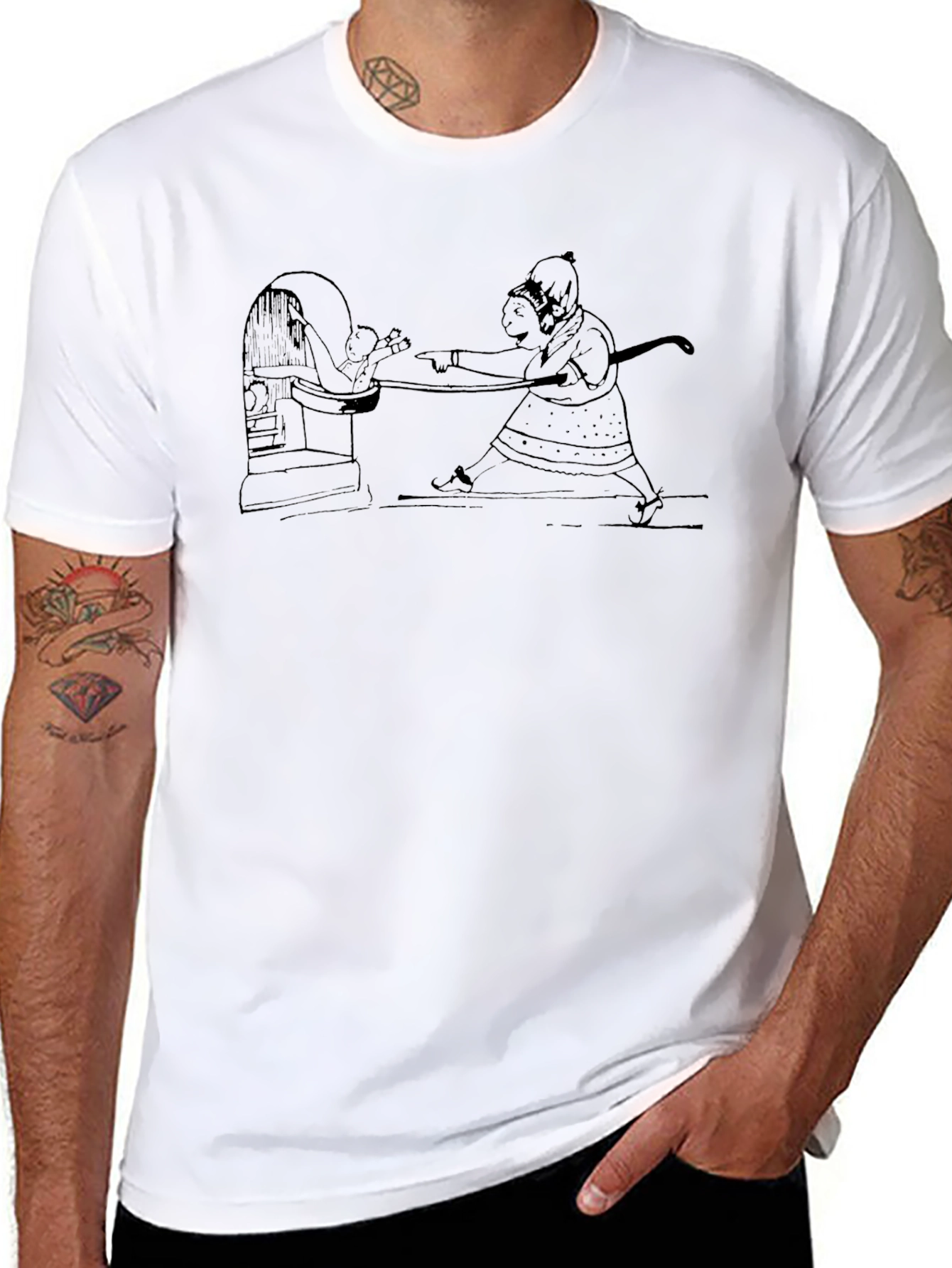 Unique Graphic Tee - Black Cotton Blend