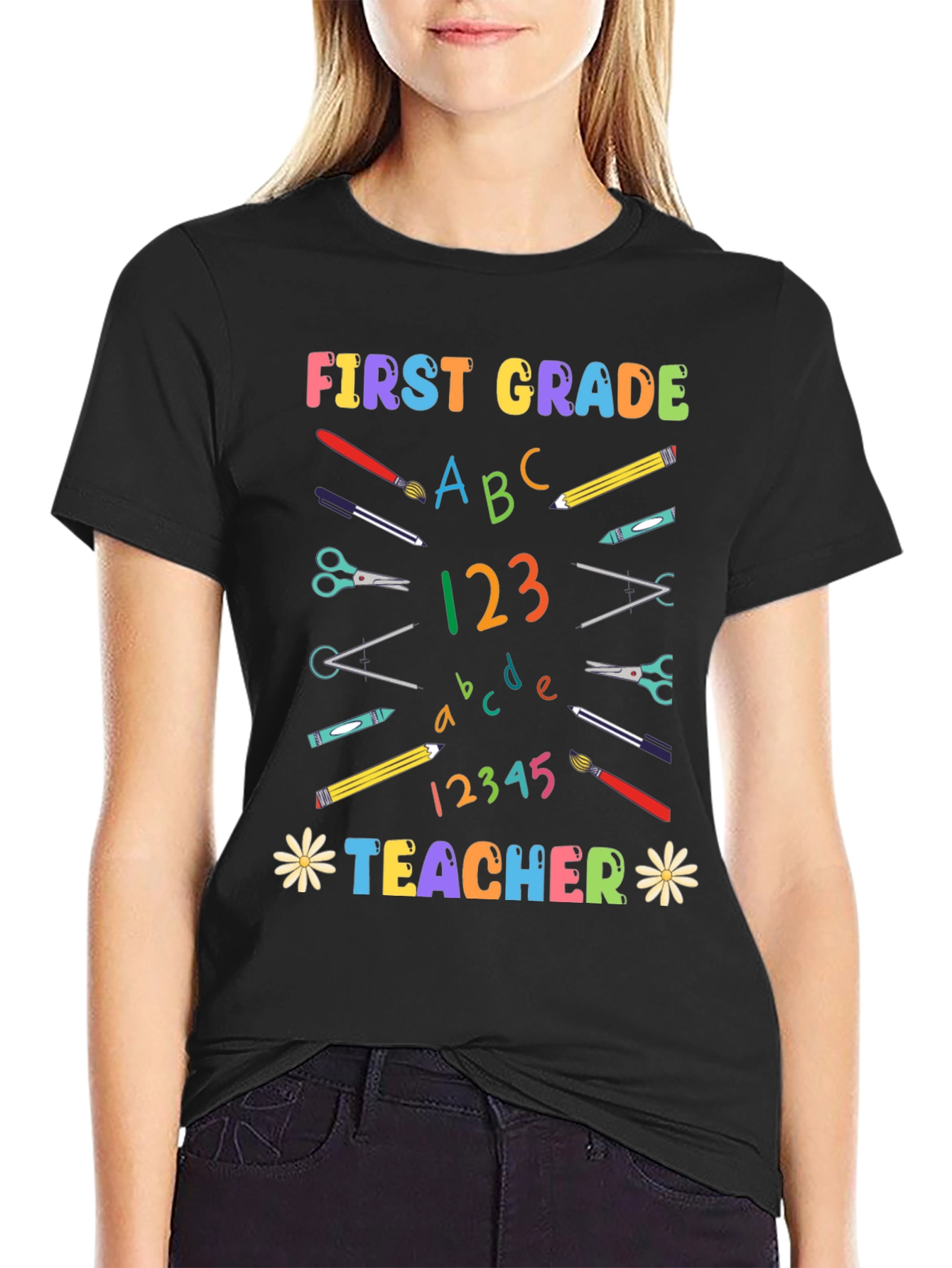 First Grade Teacher Graphic T-Shirt