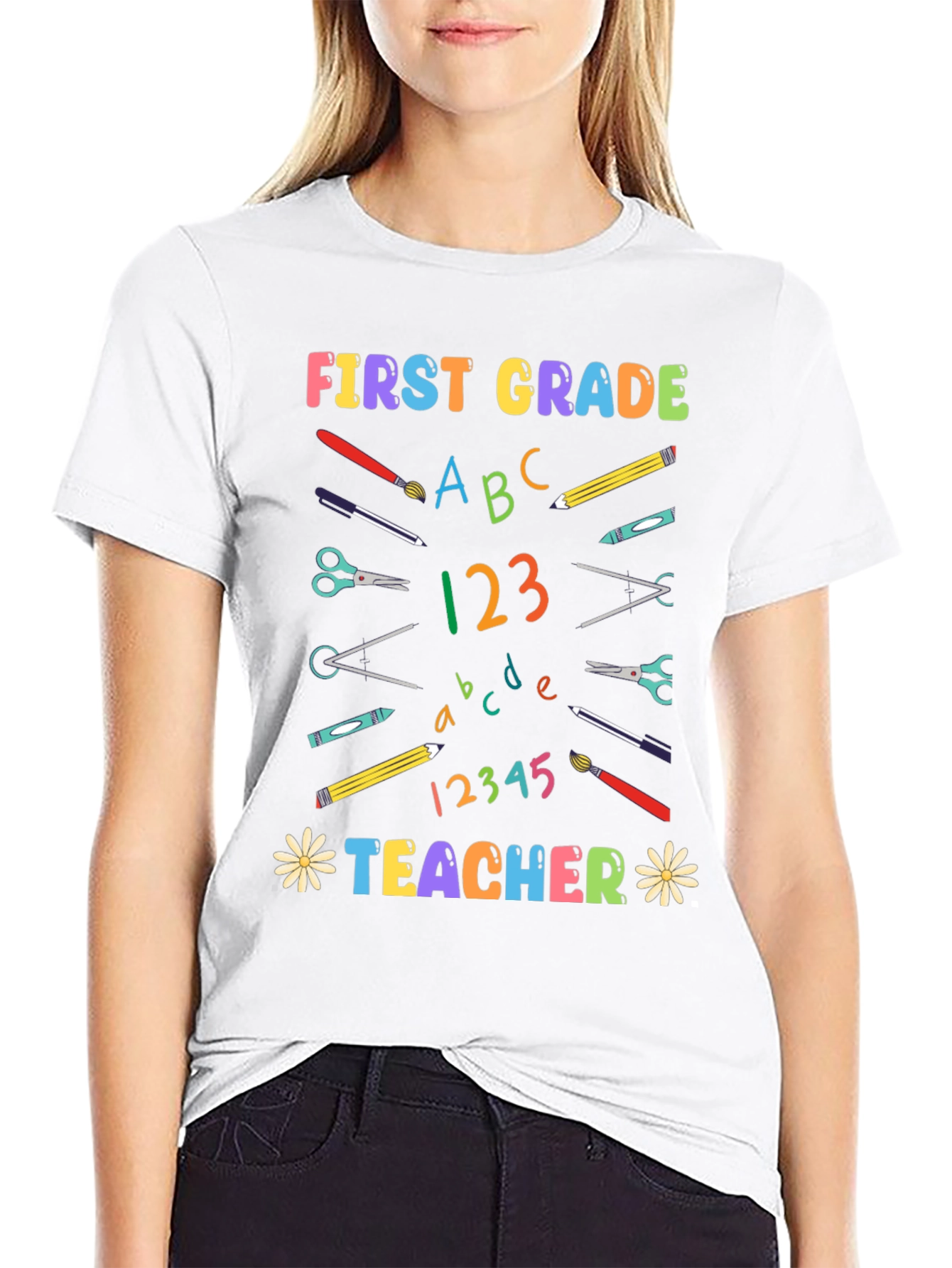First Grade Teacher Graphic T-Shirt