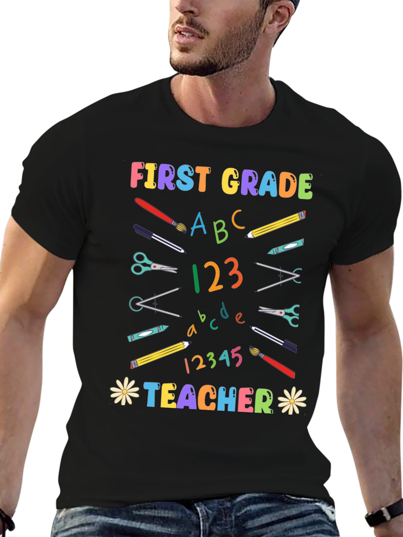 First Grade Teacher Graphic T-Shirt