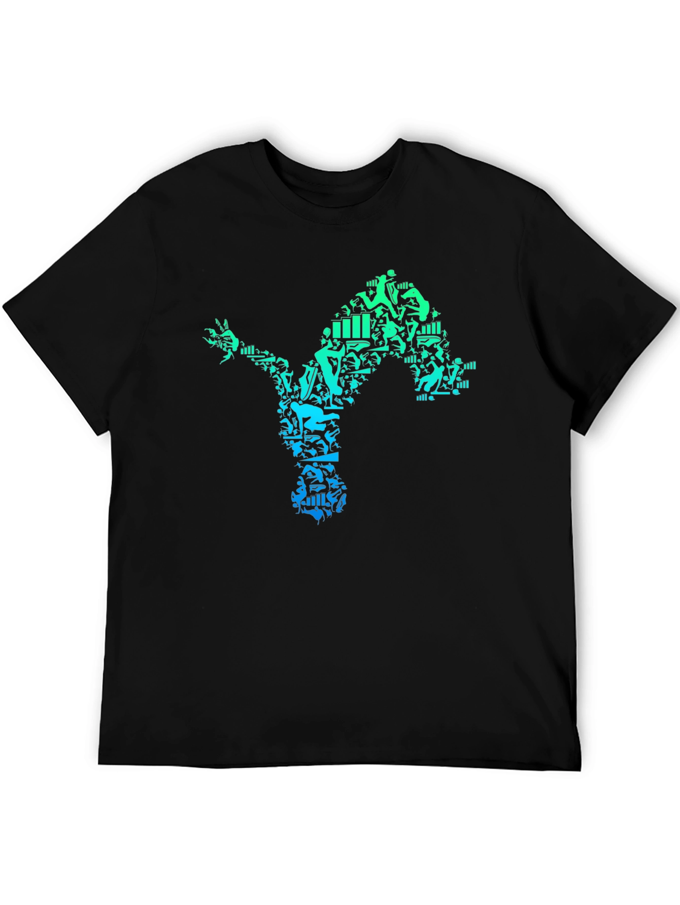 Athlete Silhouette Graphic Tee - Black