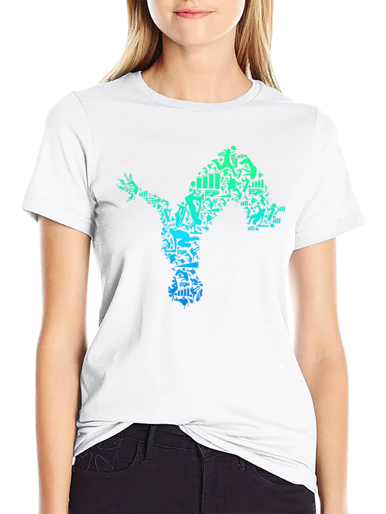 Athlete Silhouette Graphic Tee - Black